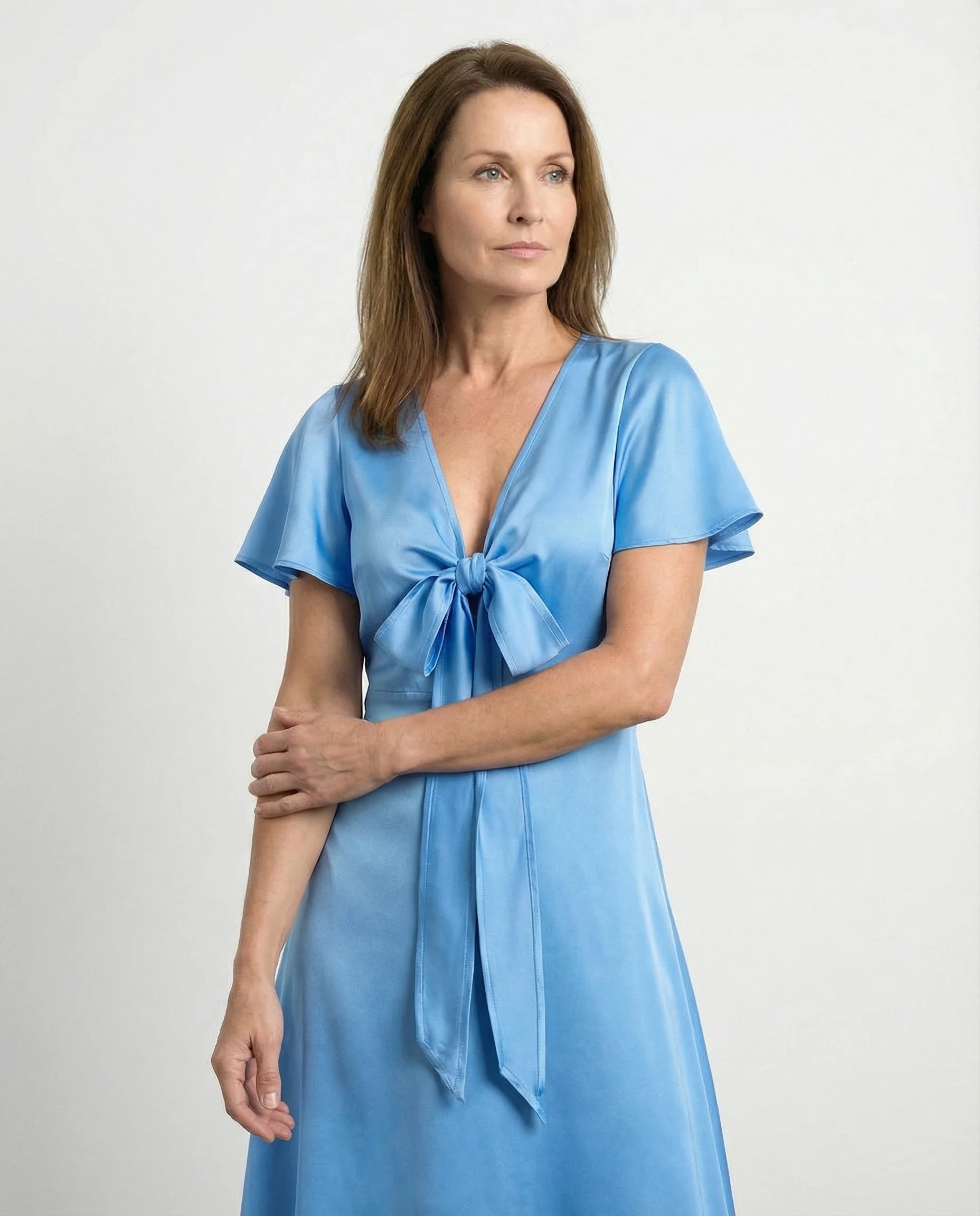 Damen Midikleid elegant Wickeloptik - Image 10