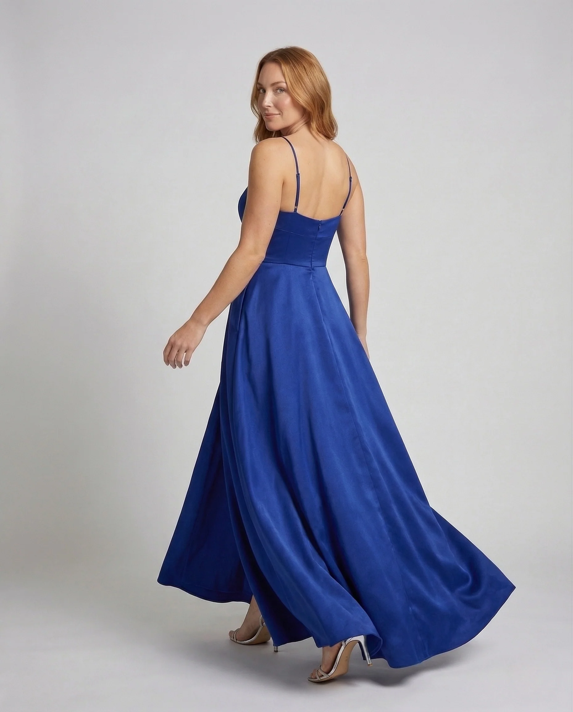 Damen Gala Maxikleid Träger Korsage Seitenschlitz - Image 4