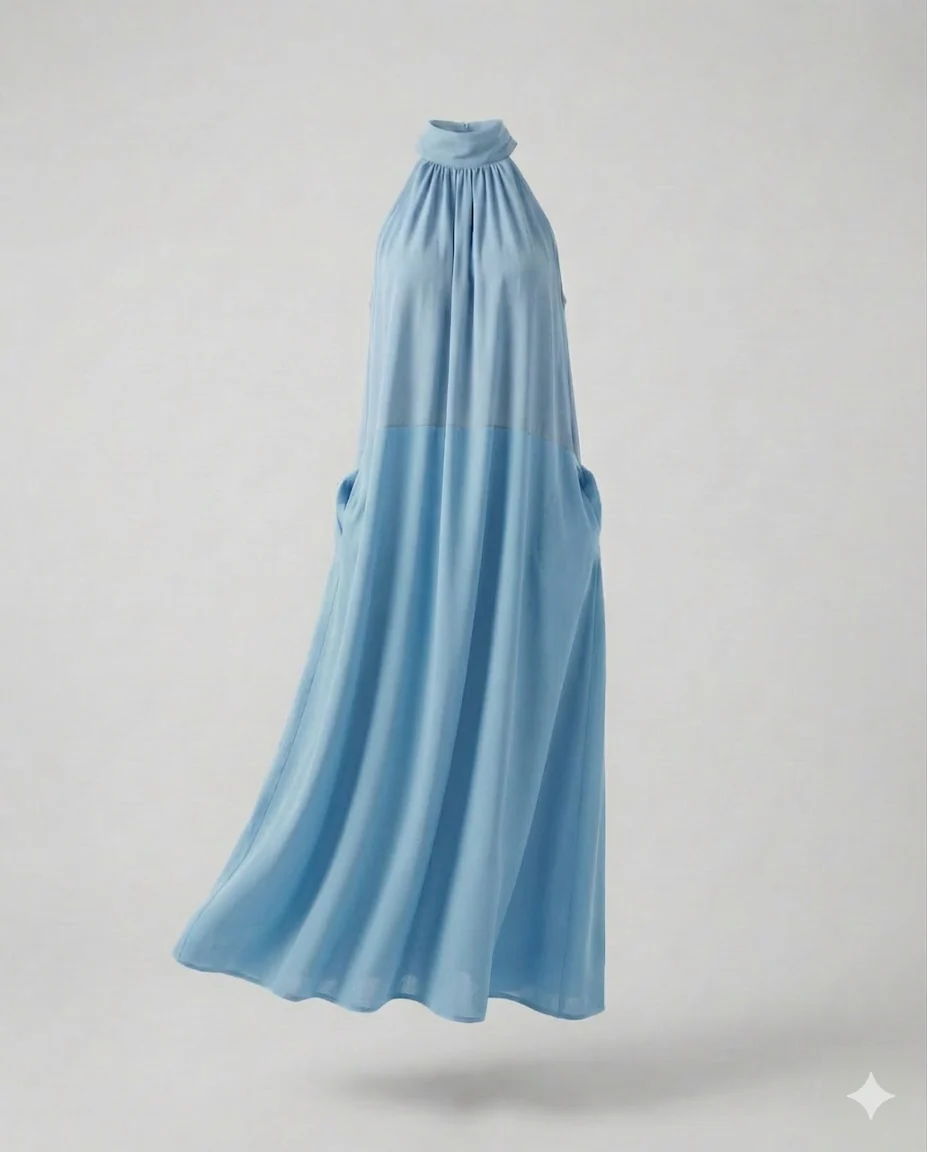 Damen Halter Maxikleid in A-Linie - Image 8
