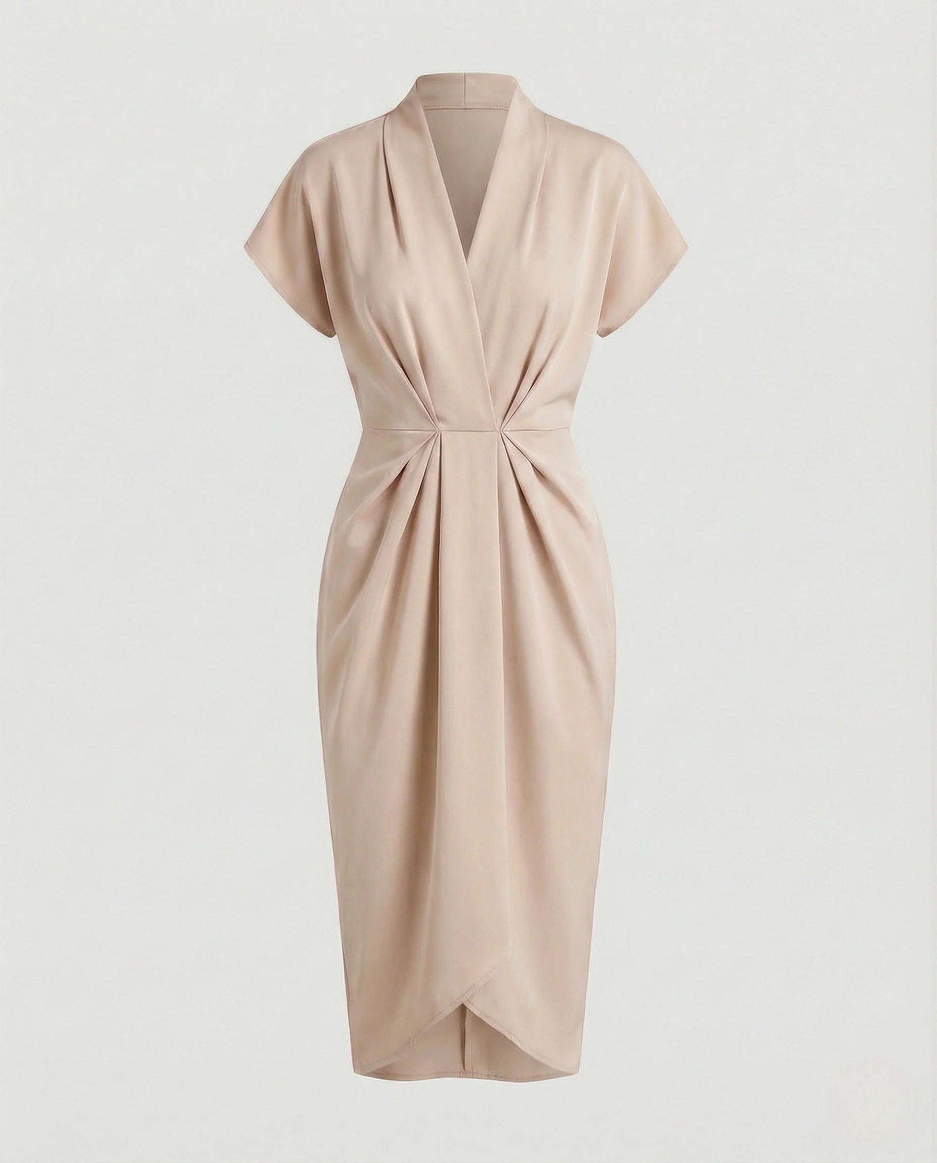Damen Midikleid elegant Drapiert - Image 10