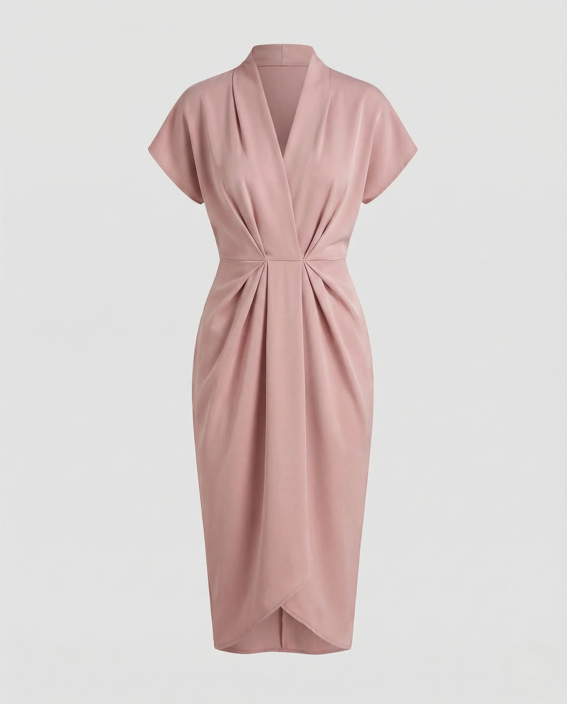 Damen Midikleid elegant Drapiert - Image 4