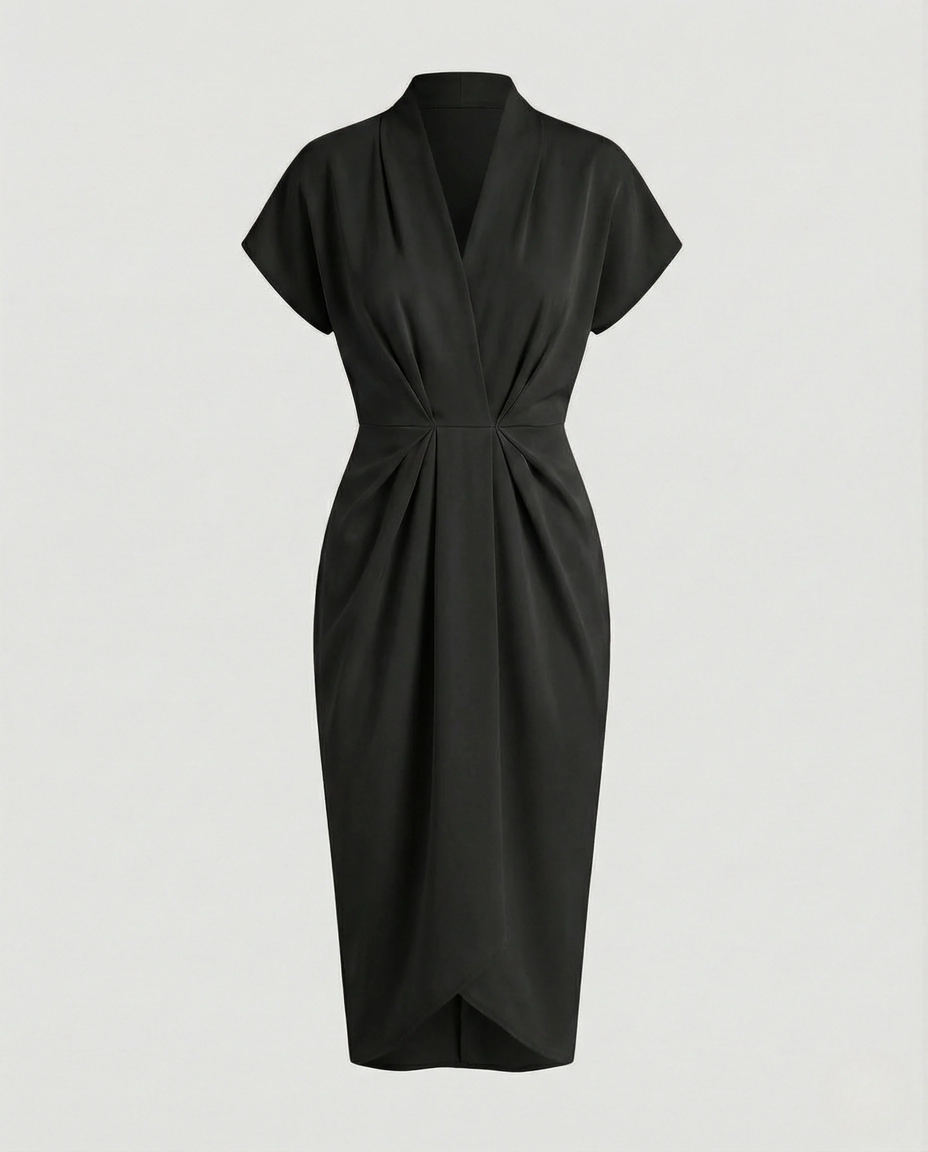 Damen Midikleid elegant Drapiert - Image 5