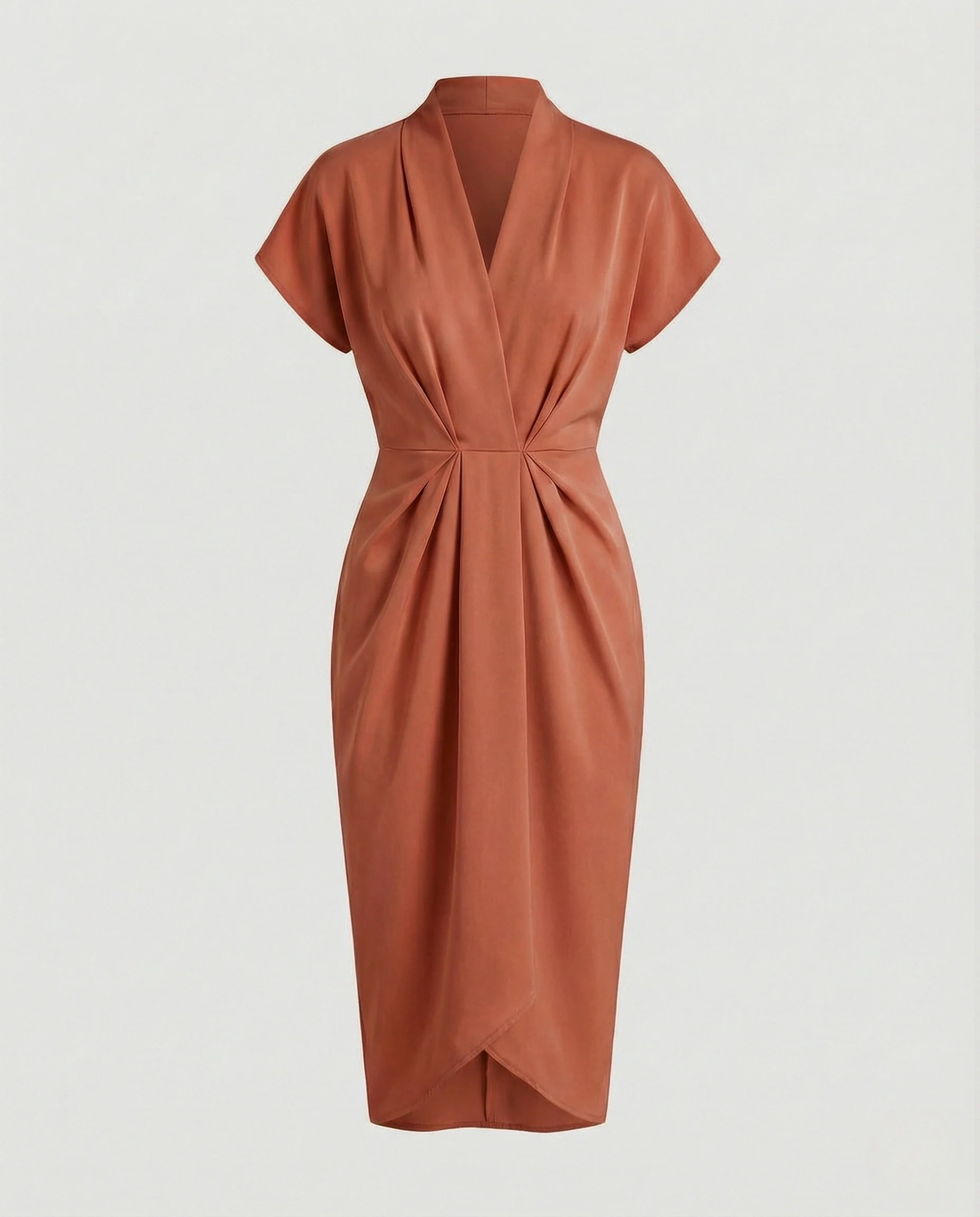 Damen Midikleid elegant Drapiert - Image 7