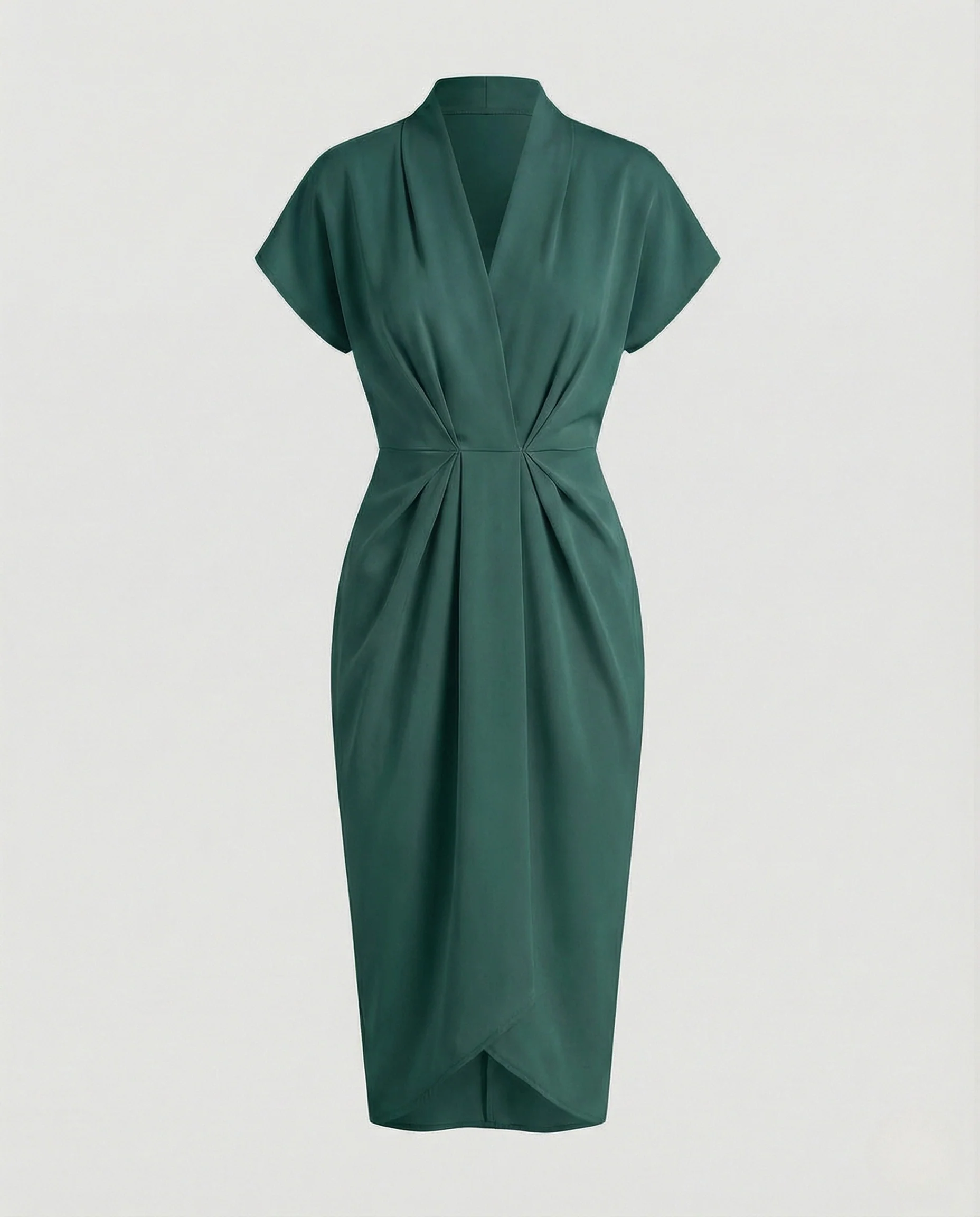 Damen Midikleid elegant Drapiert - Image 8
