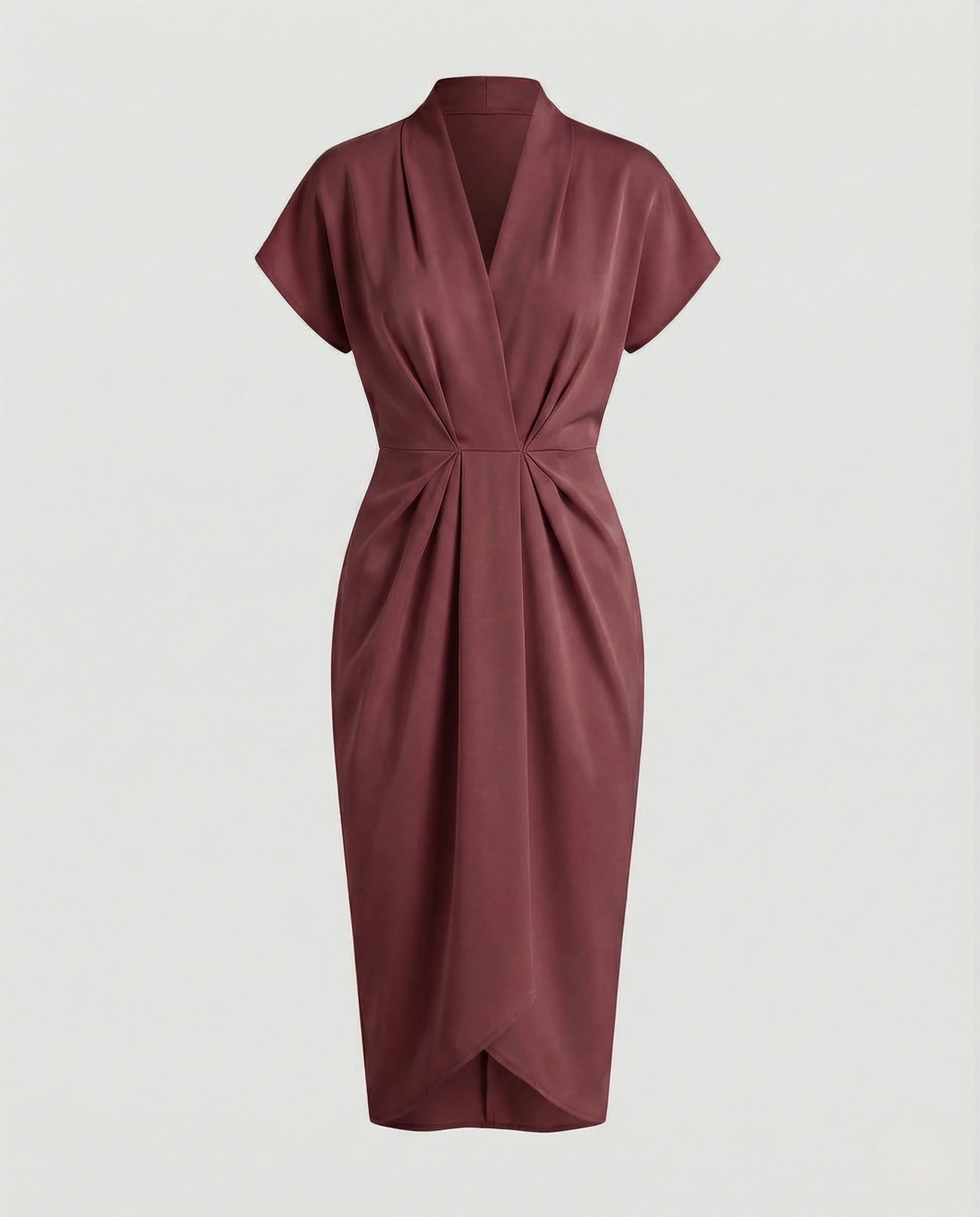 Damen Midikleid elegant Drapiert - Image 9