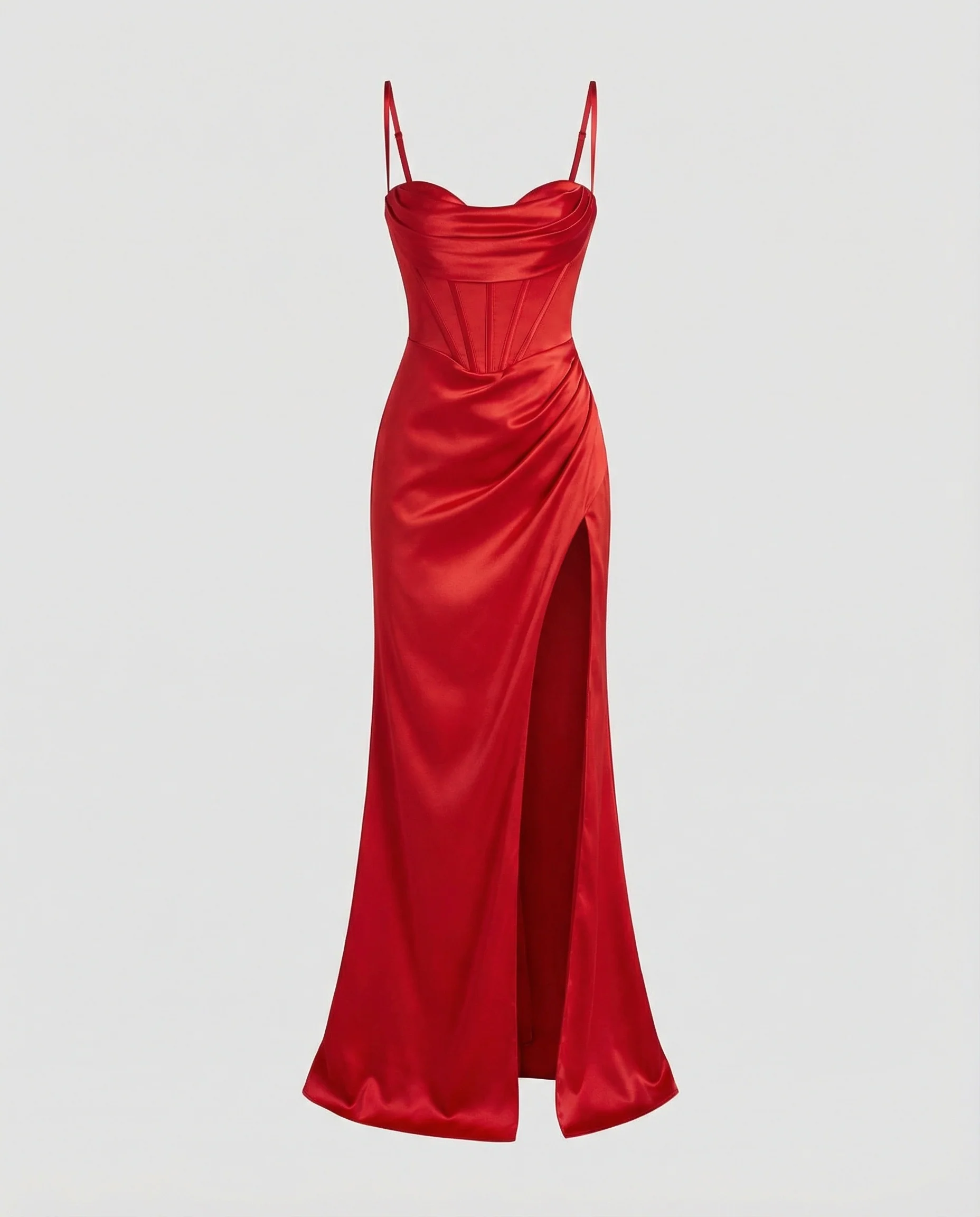 Satin Abendkleid elegant mit Korsett - Image 15