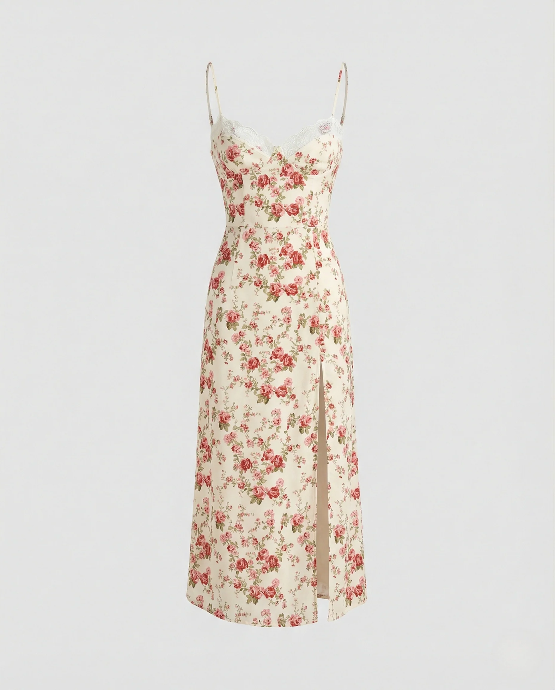 Damen Trägerloses Midikleid mit Schlitz - Image 5