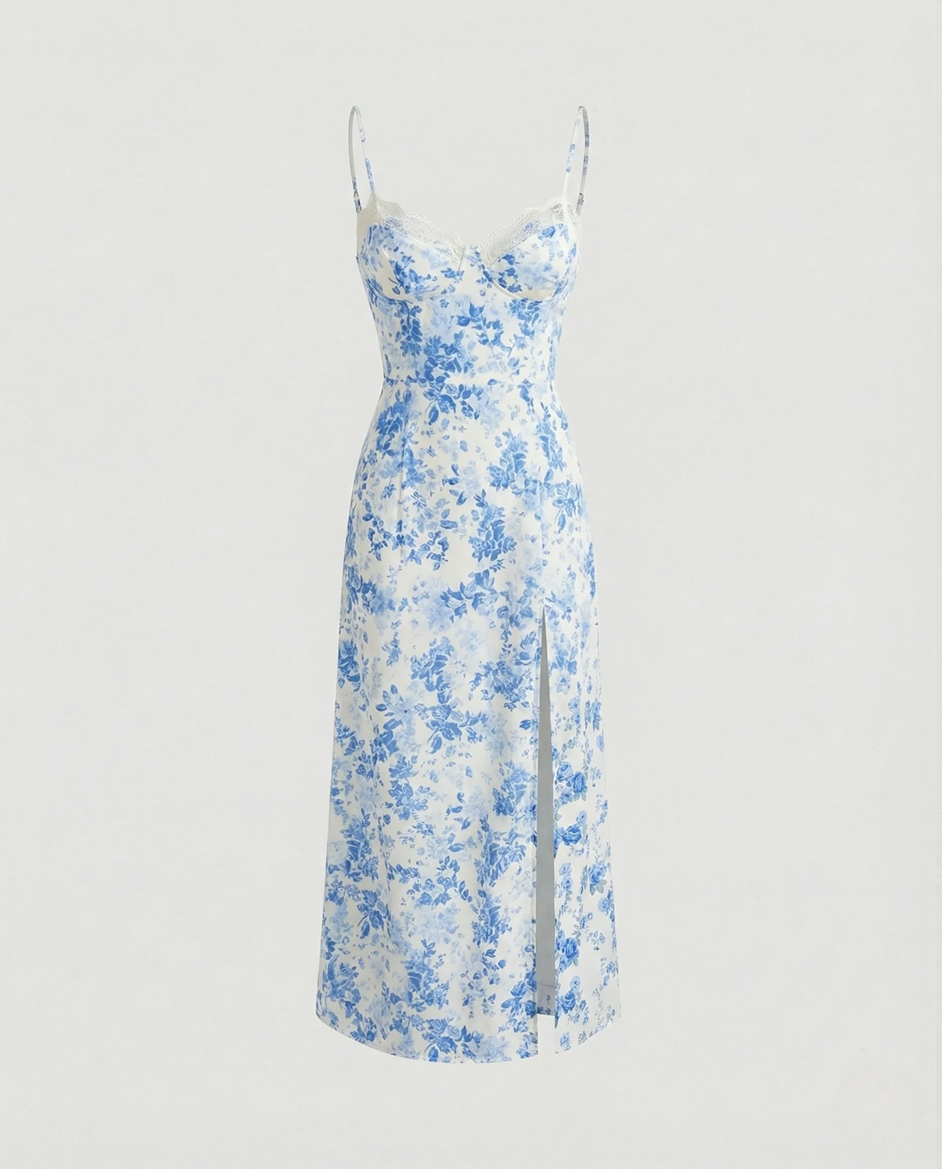 Damen Trägerloses Midikleid mit Schlitz - Image 6