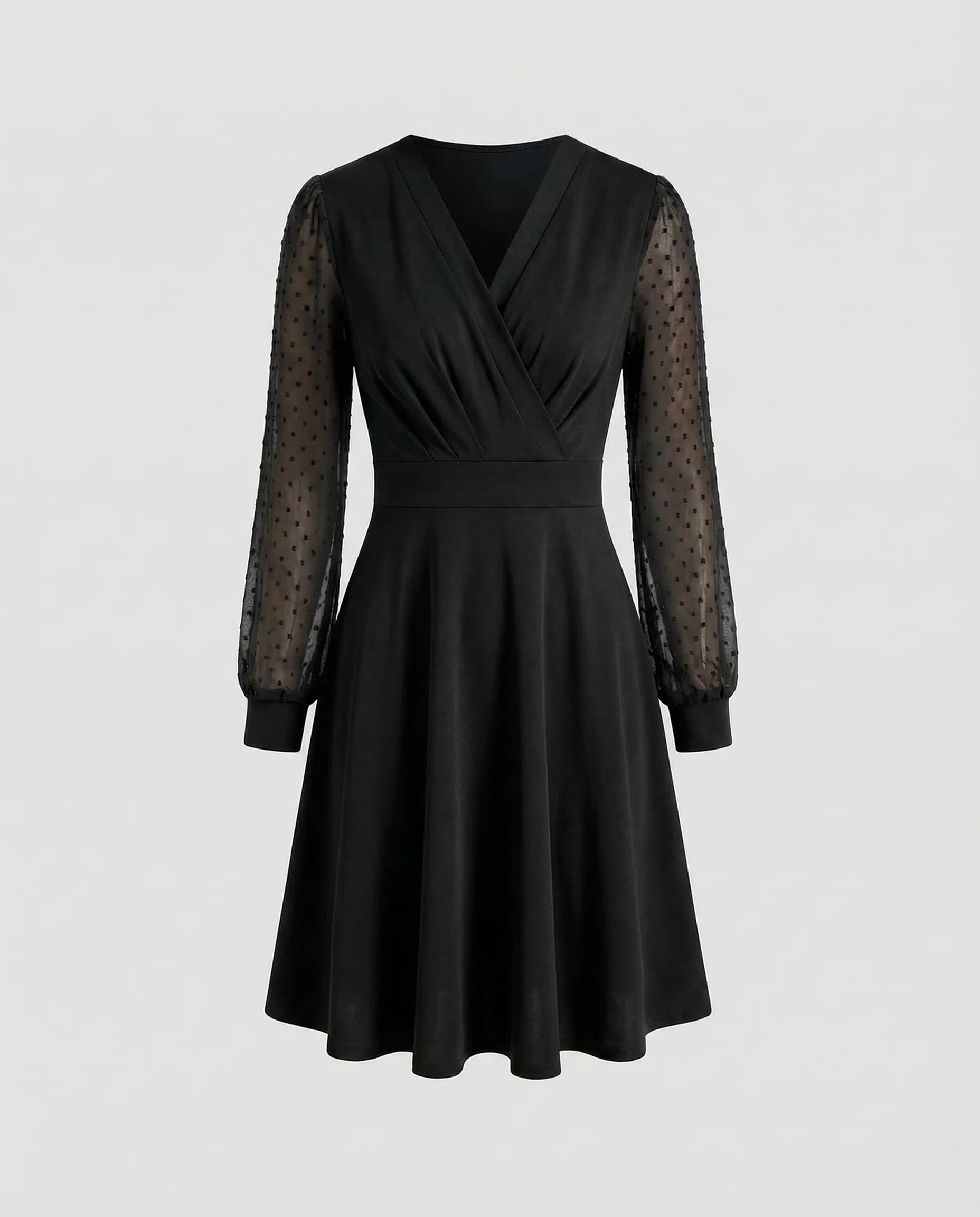 Damen Wickelkleid A Linie Punktärmel - Image 7