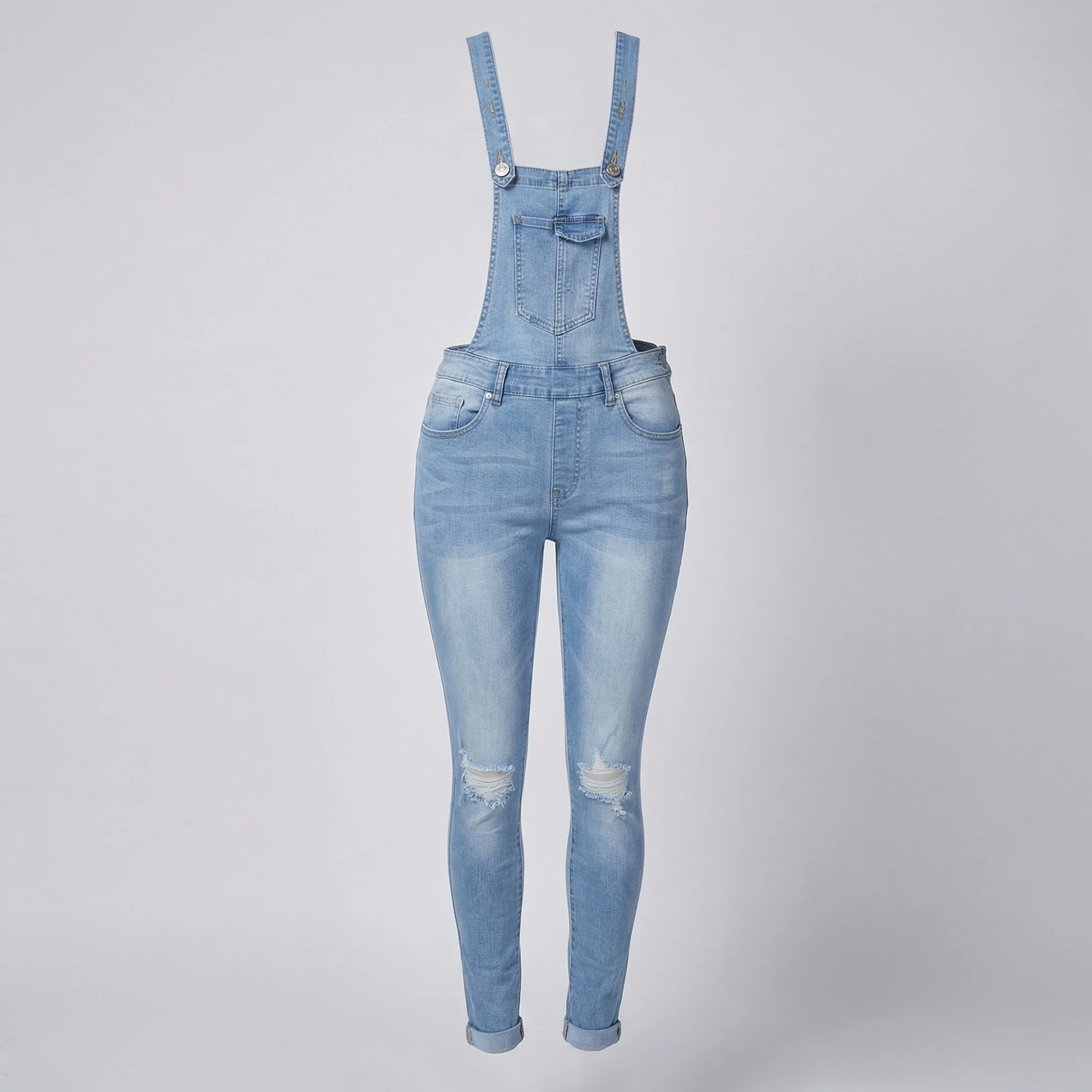 Damen Slim Denim Latzhose - Image 5