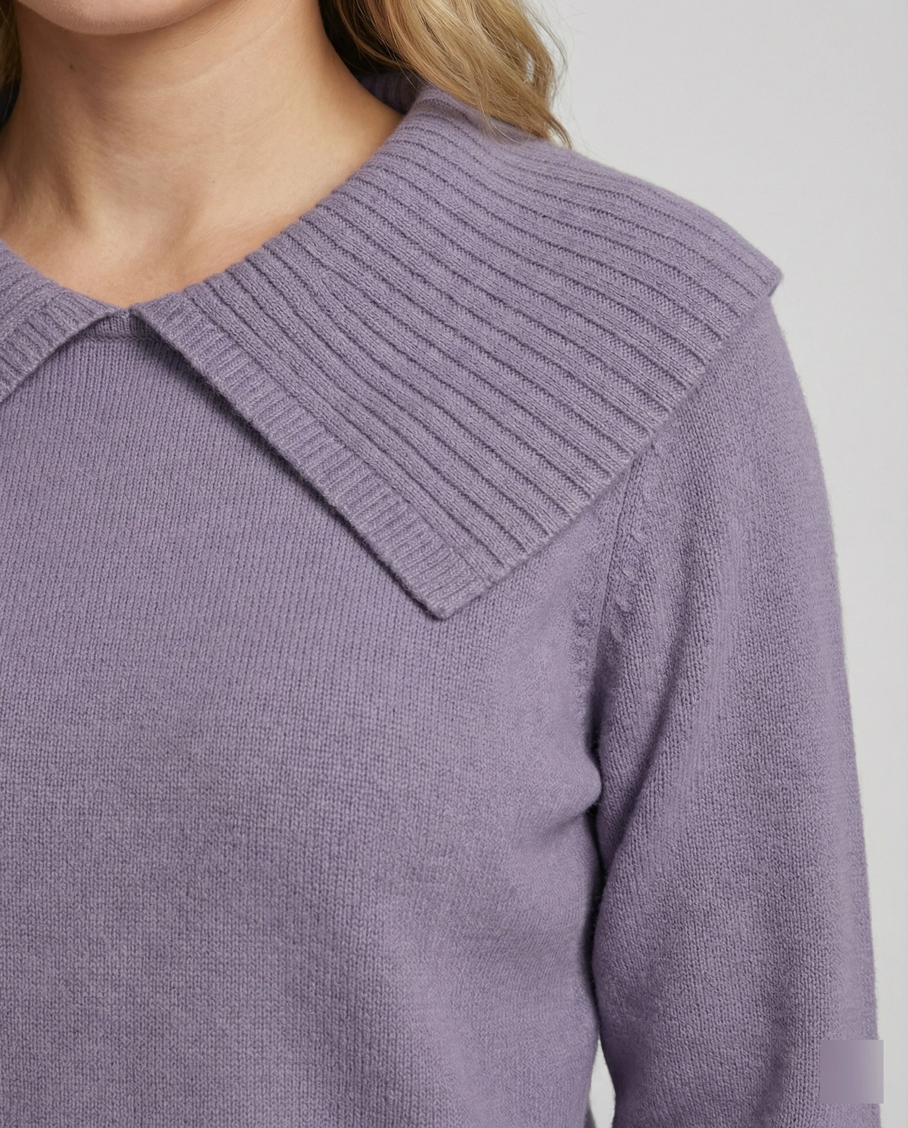 Feinstrickpullover mit weitem plissiertem Matrosenkragen und Rippbund Heidi Mode - Image 5