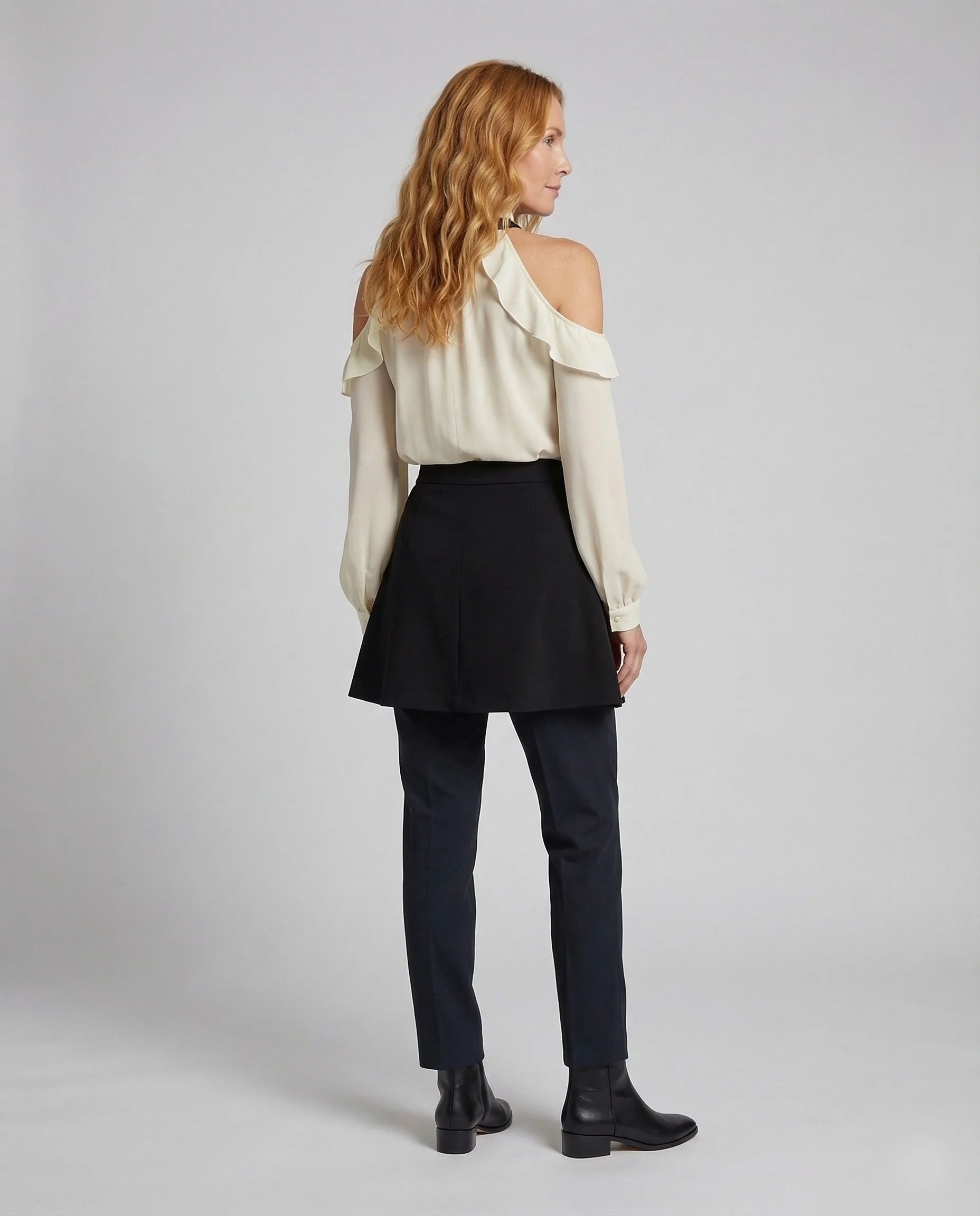 Damen Bluse mit Schulter Cut Outs und Schleife - Image 4