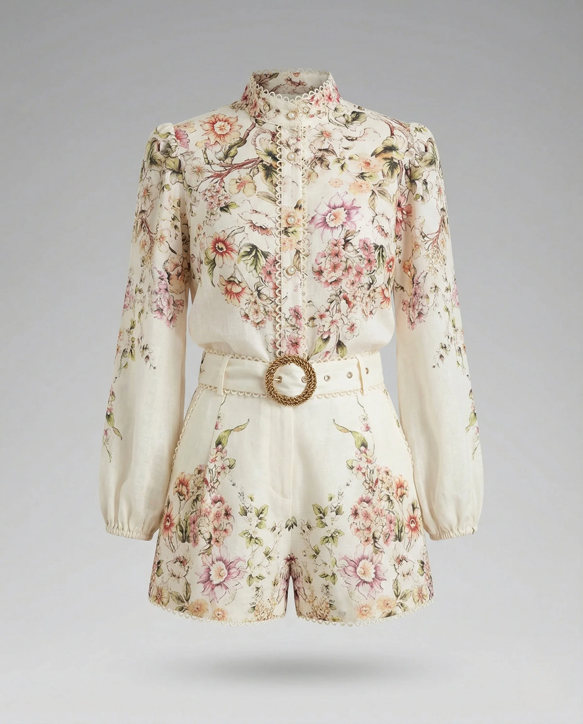 Zweiteiler Set Floral Mit Shorts Damen - Image 5