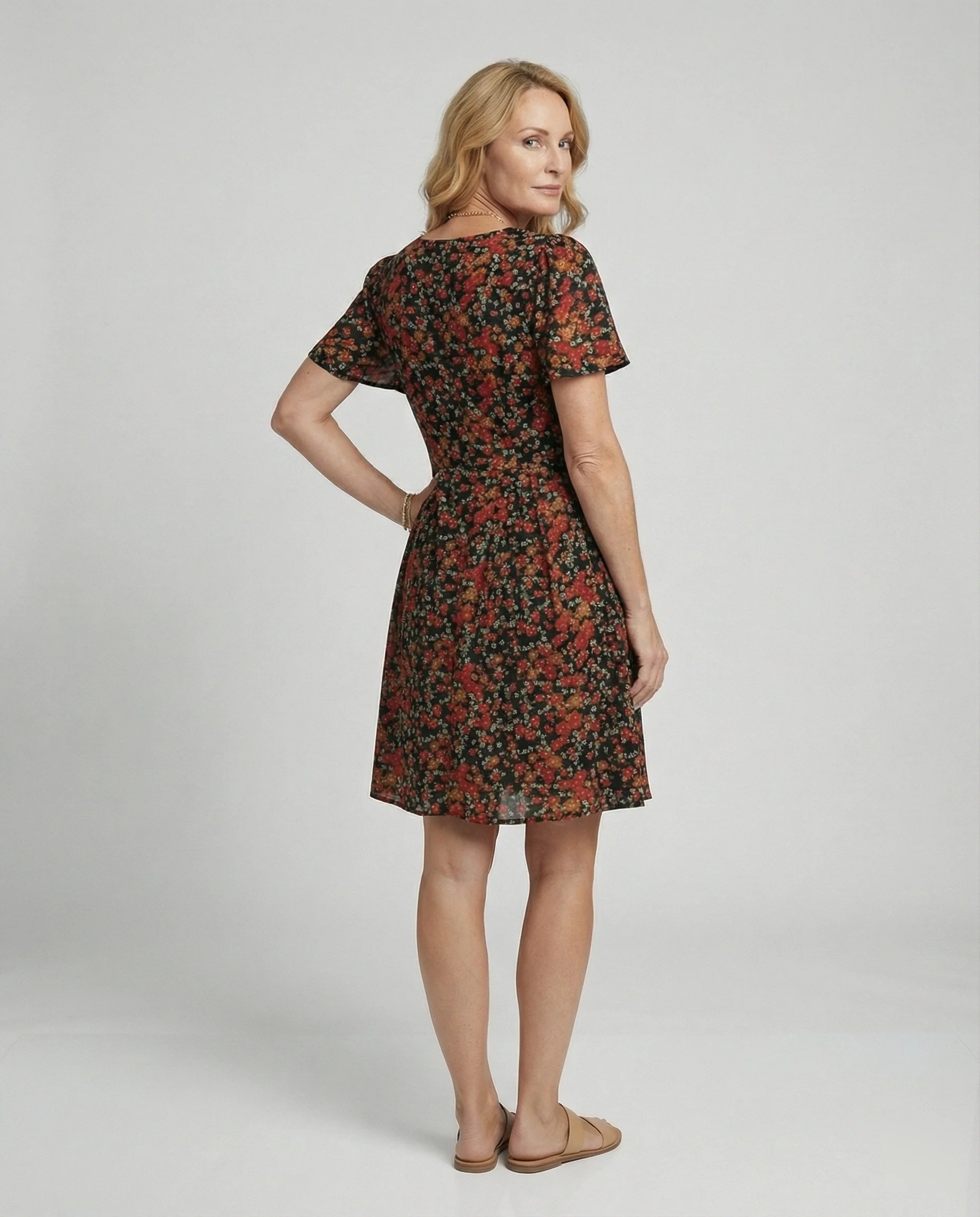 Damen Freizeitkleid Mini mit V-Ausschnitt - Image 3