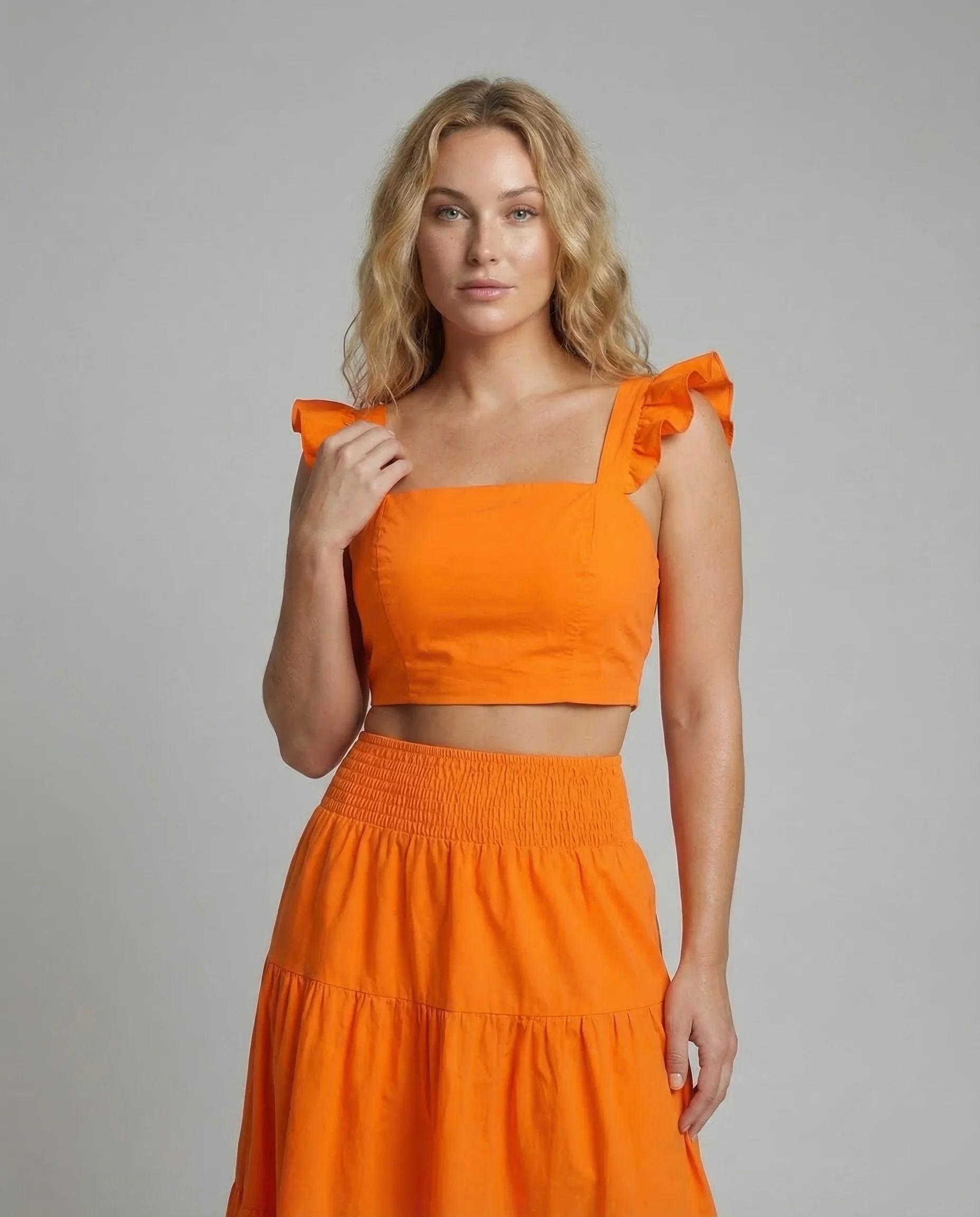 Damen Sommer Set Crop Top Maxirock - Image 2