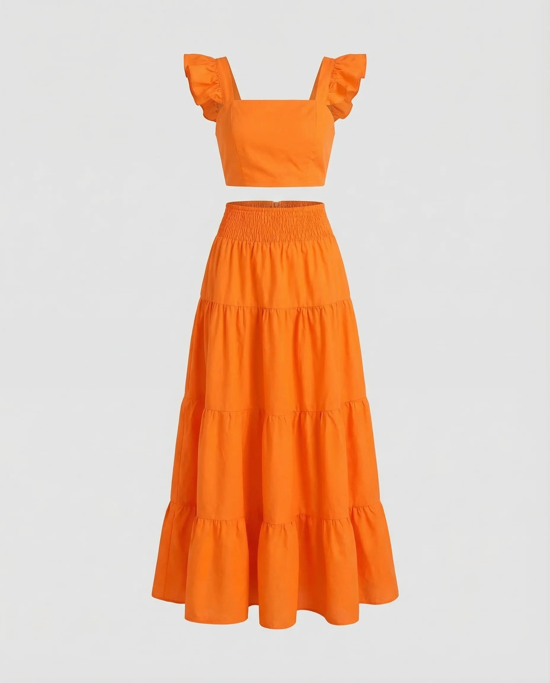 Damen Sommer Set Crop Top Maxirock - Image 5