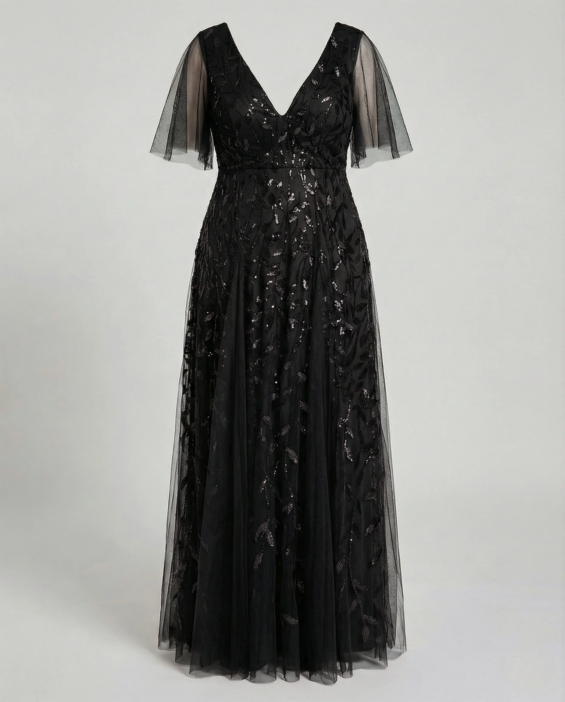 Damen Abendkleid A-Linie Tüll - Image 8