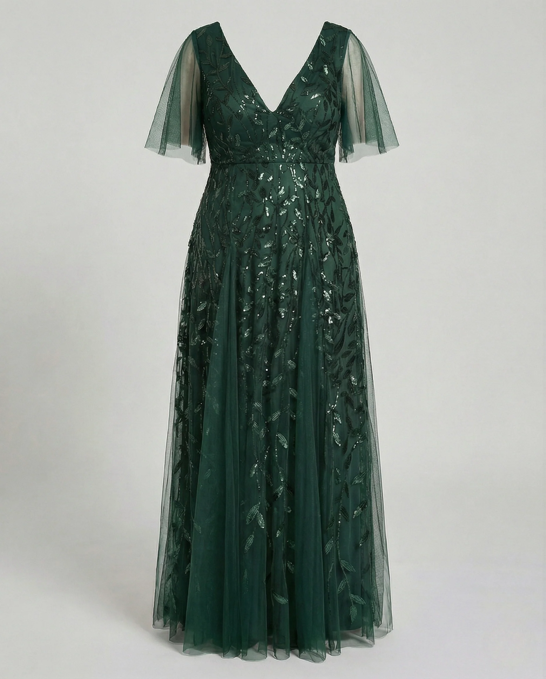Damen Abendkleid A-Linie Tüll - Image 9