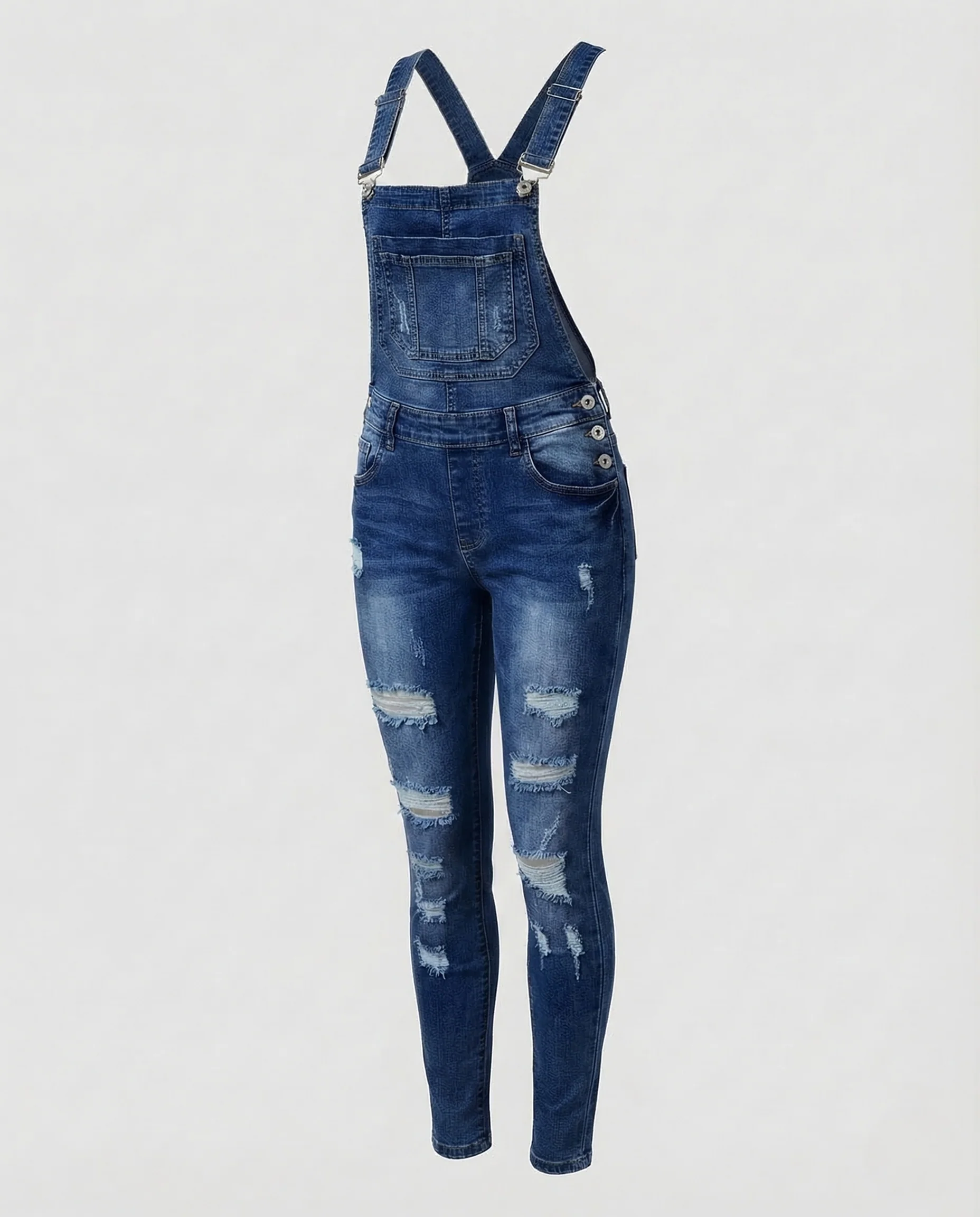 Damen Jeans Latzhose Figurbetont Röhrenform - Image 6