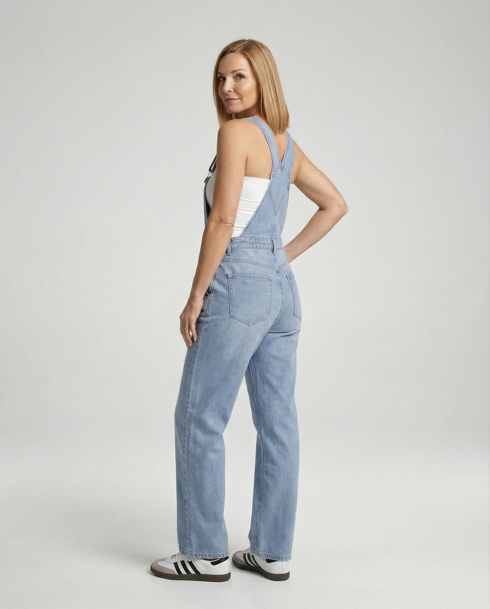 Damen Latzhose Jeans Schlag - Image 4