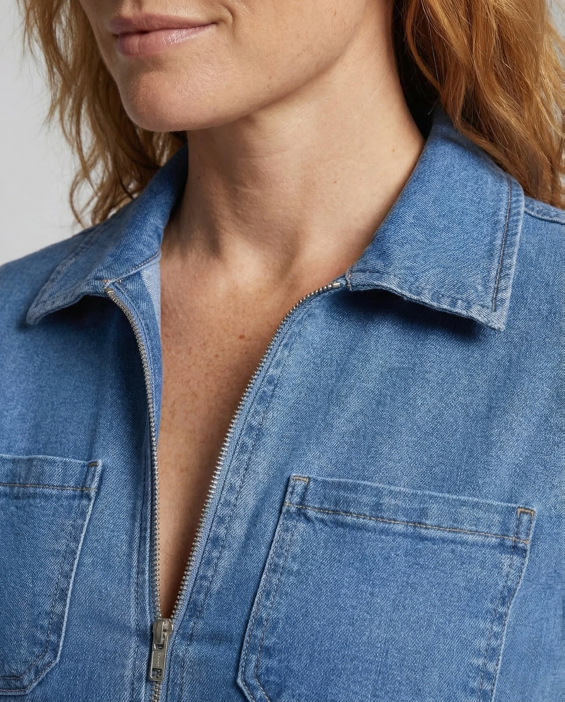 Damen Jeans Overall Kurzarm Gürtel - Image 2