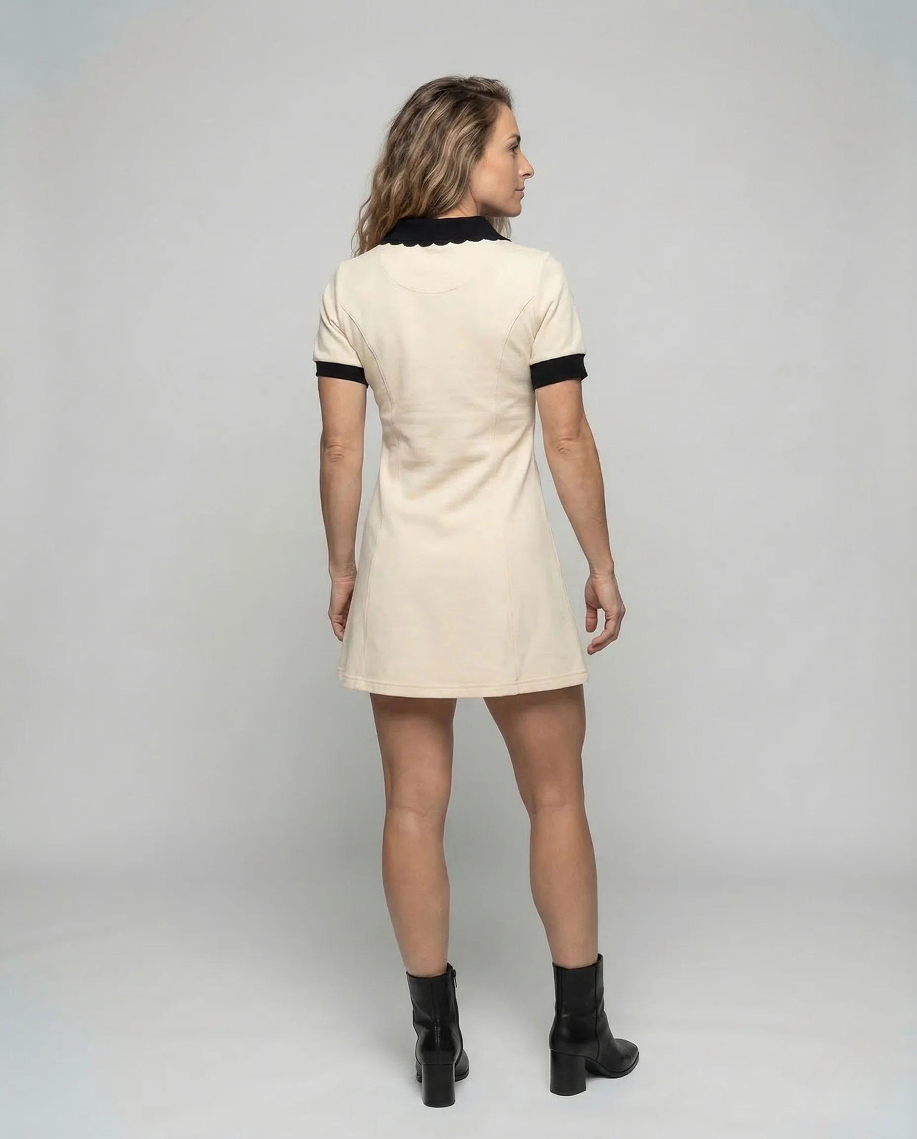 Damen A Linien Kleid Peter Pan Kragen - Image 4