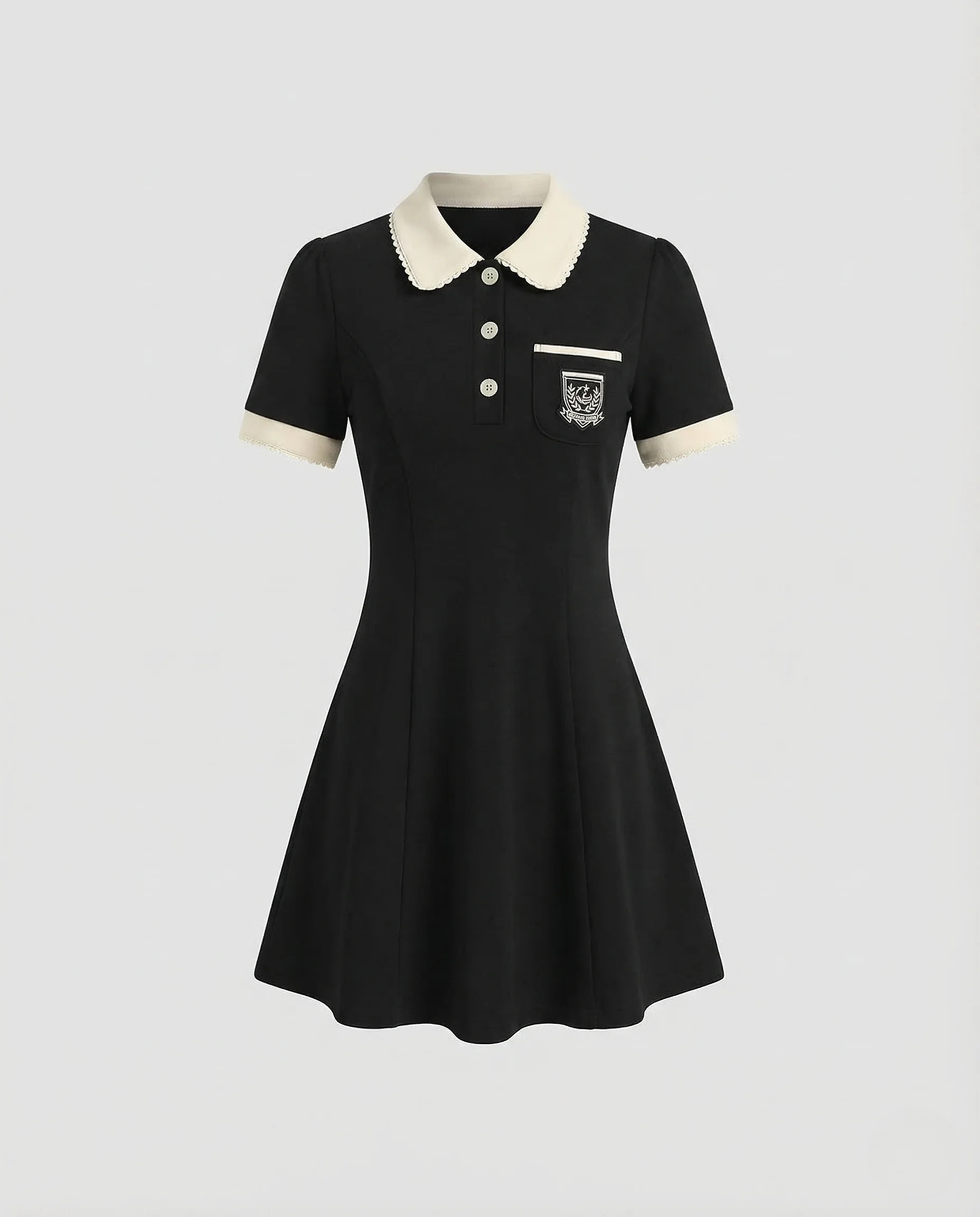 Damen A Linien Kleid Peter Pan Kragen - Image 5