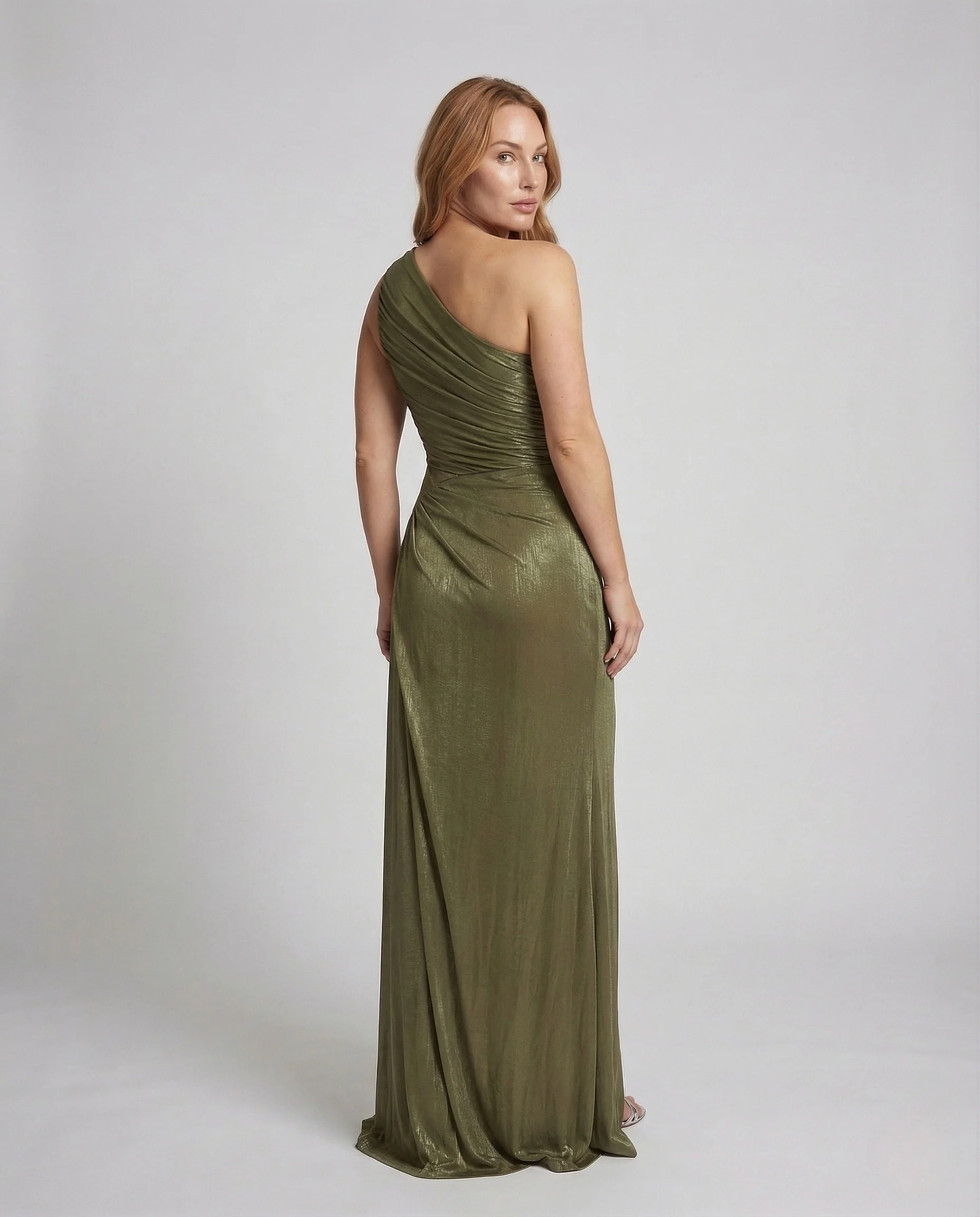 Damen Abendkleid Figurbetont Drapiert Plissee - Image 4
