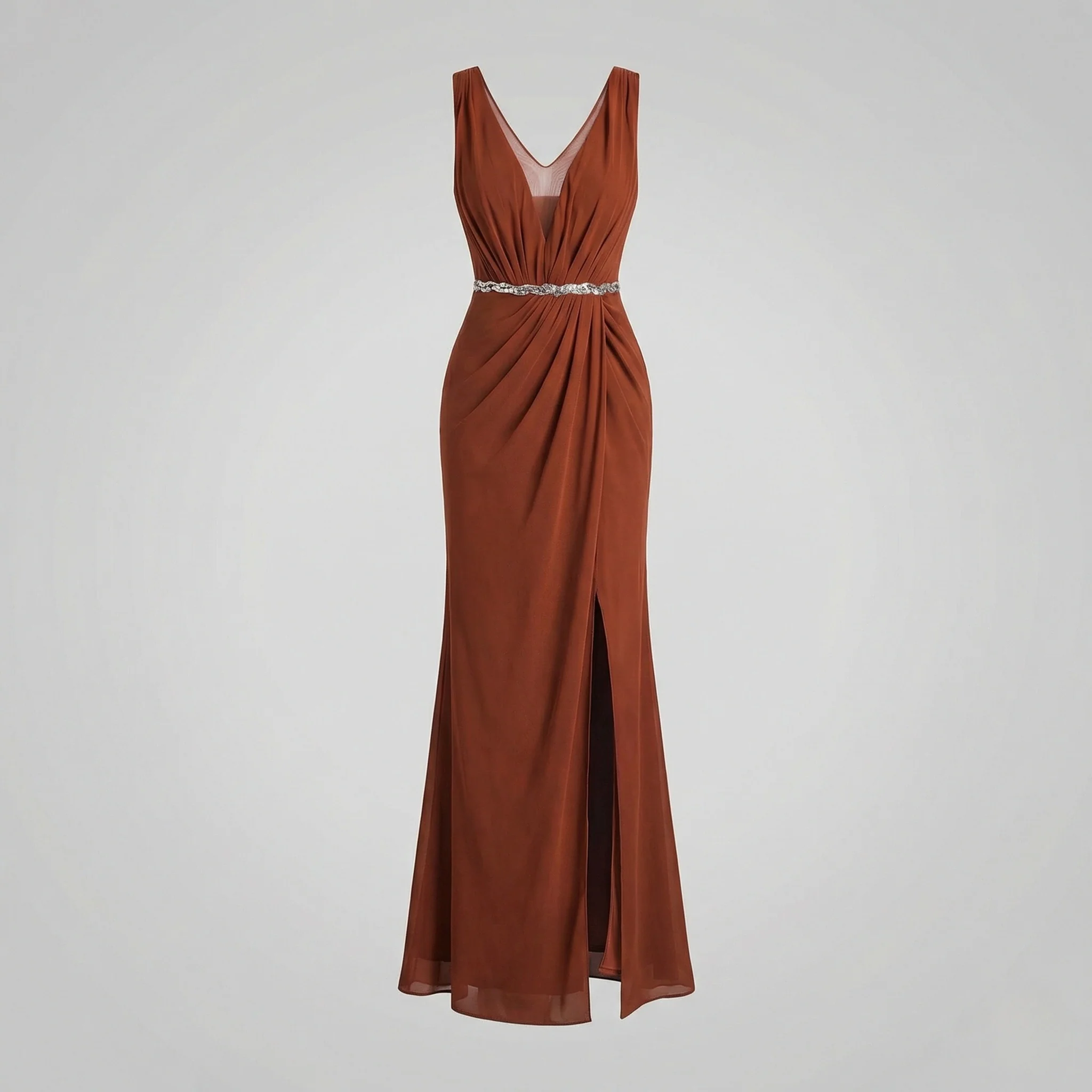 Damen Abendkleid elegant V-Ausschnitt Schlitz - Image 4