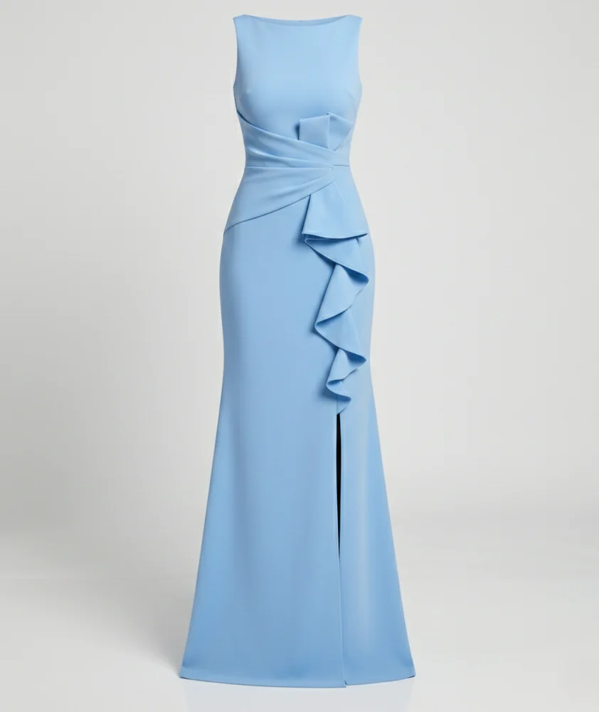 Damen Abendkleid lang mit Schlitz - Image 4