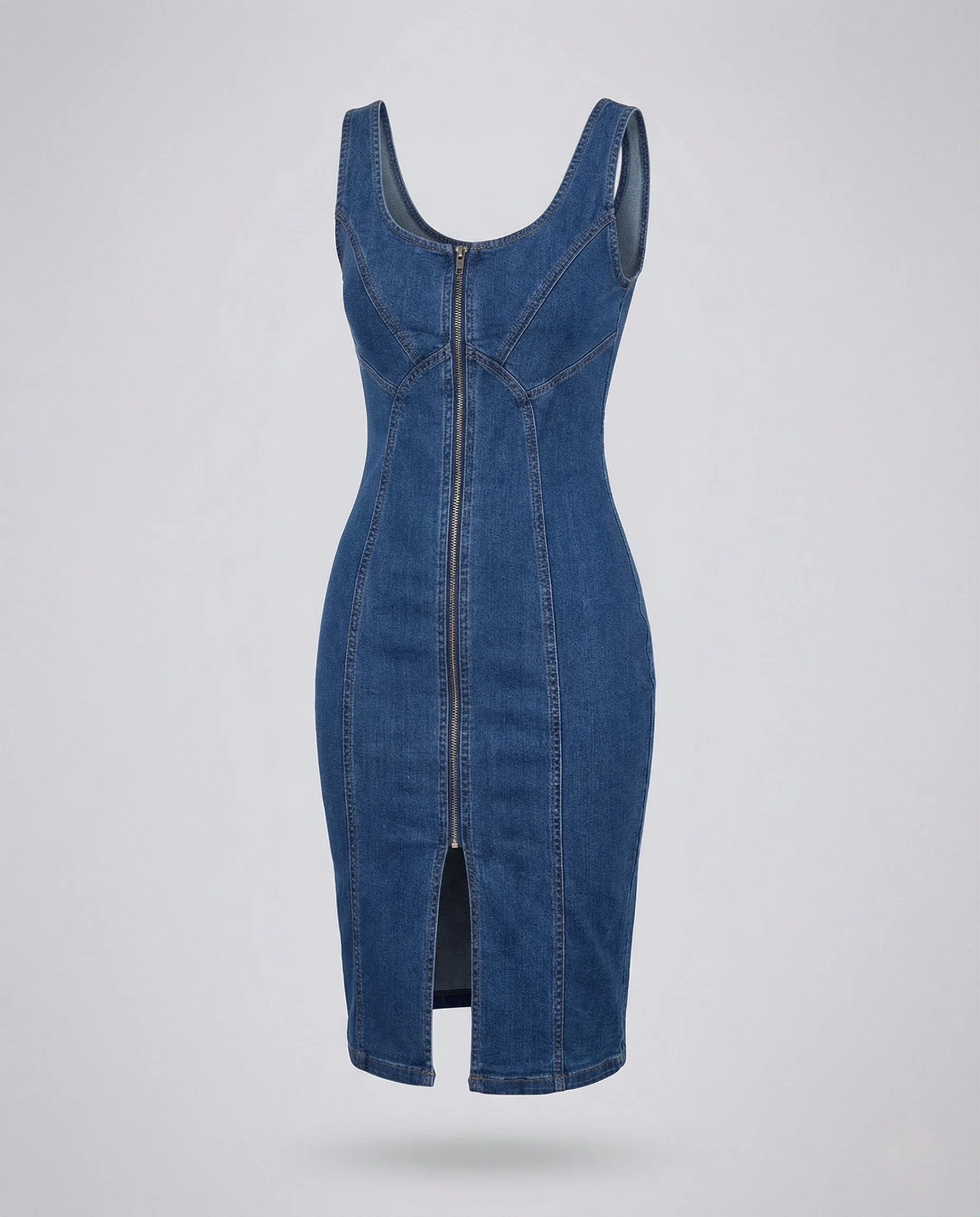 Damen Denim Bleistiftkleid Stretch - Image 4