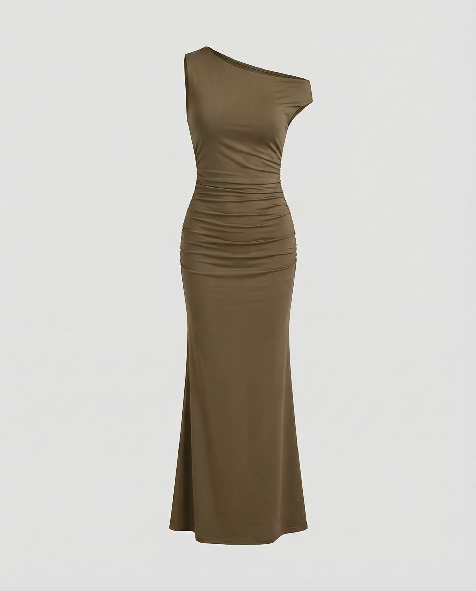 Figurbetontes Maxikleid asymmetrisch mit Raffung - Image 5