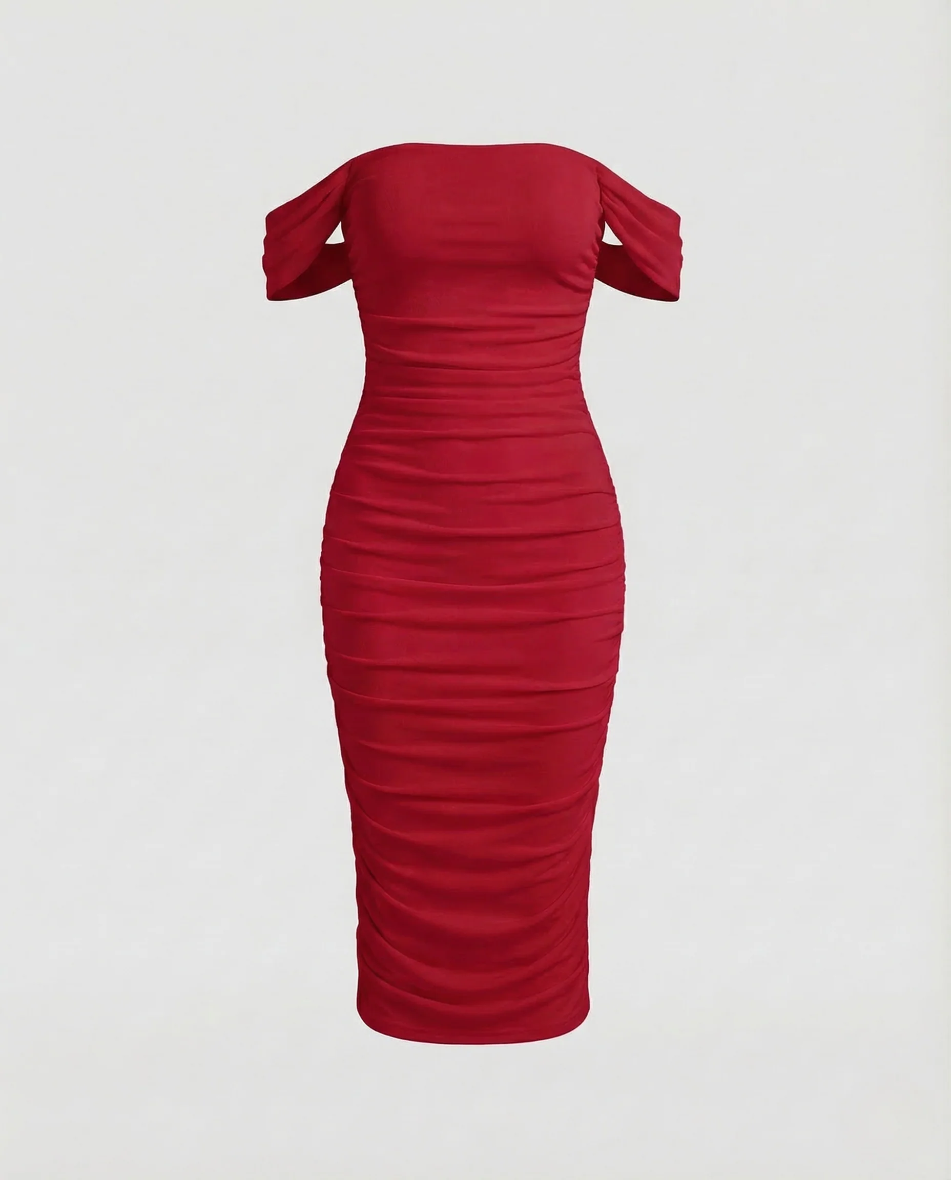 Damen Carmen Midikleid Raffung - Image 8