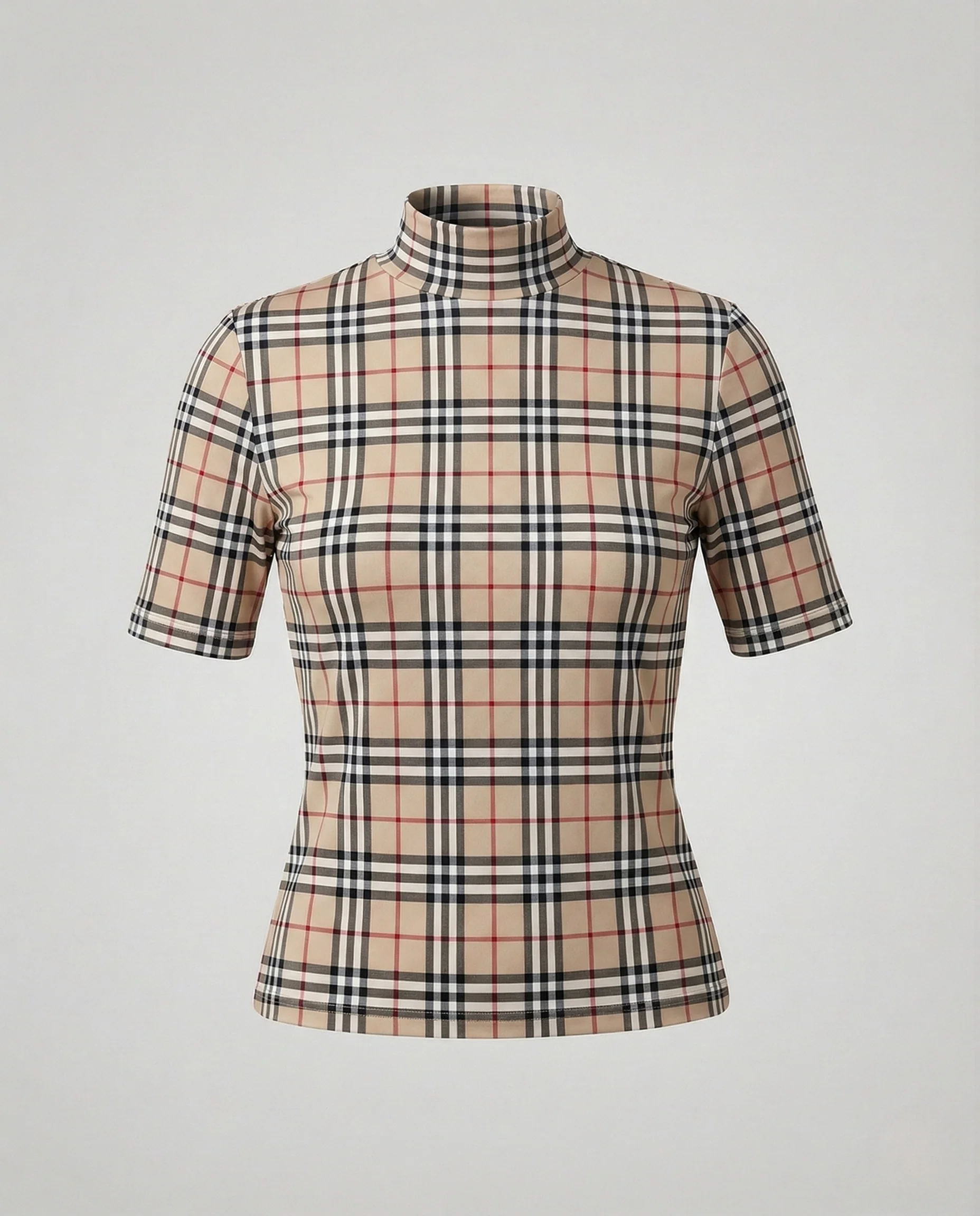 Damen Feinstrick Rollkragen Shirt Figurbetont Kurzarm - Image 6