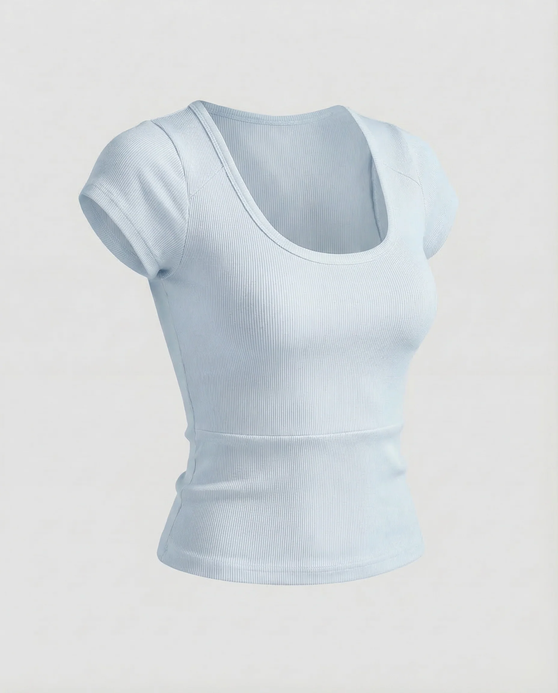 Damen Ripp Kurzshirt Rundhals - Image 11