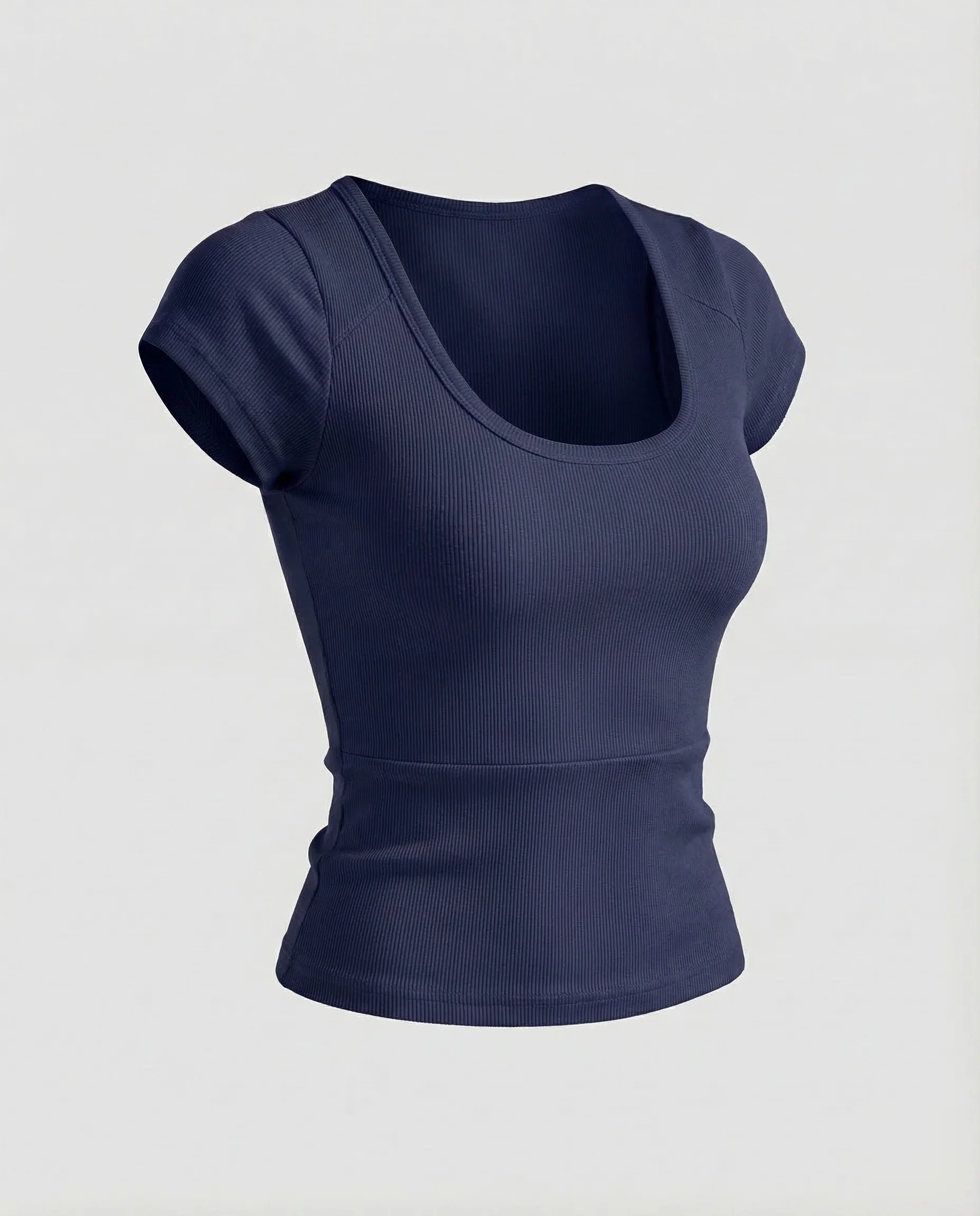 Damen Ripp Kurzshirt Rundhals - Image 13