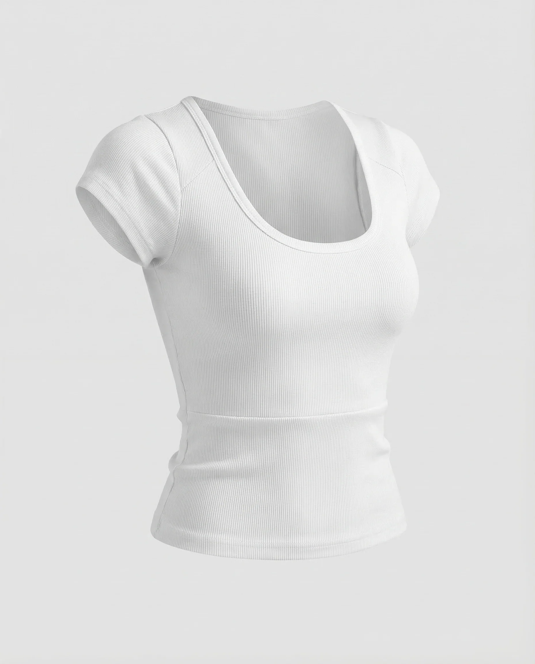 Damen Ripp Kurzshirt Rundhals - Image 5