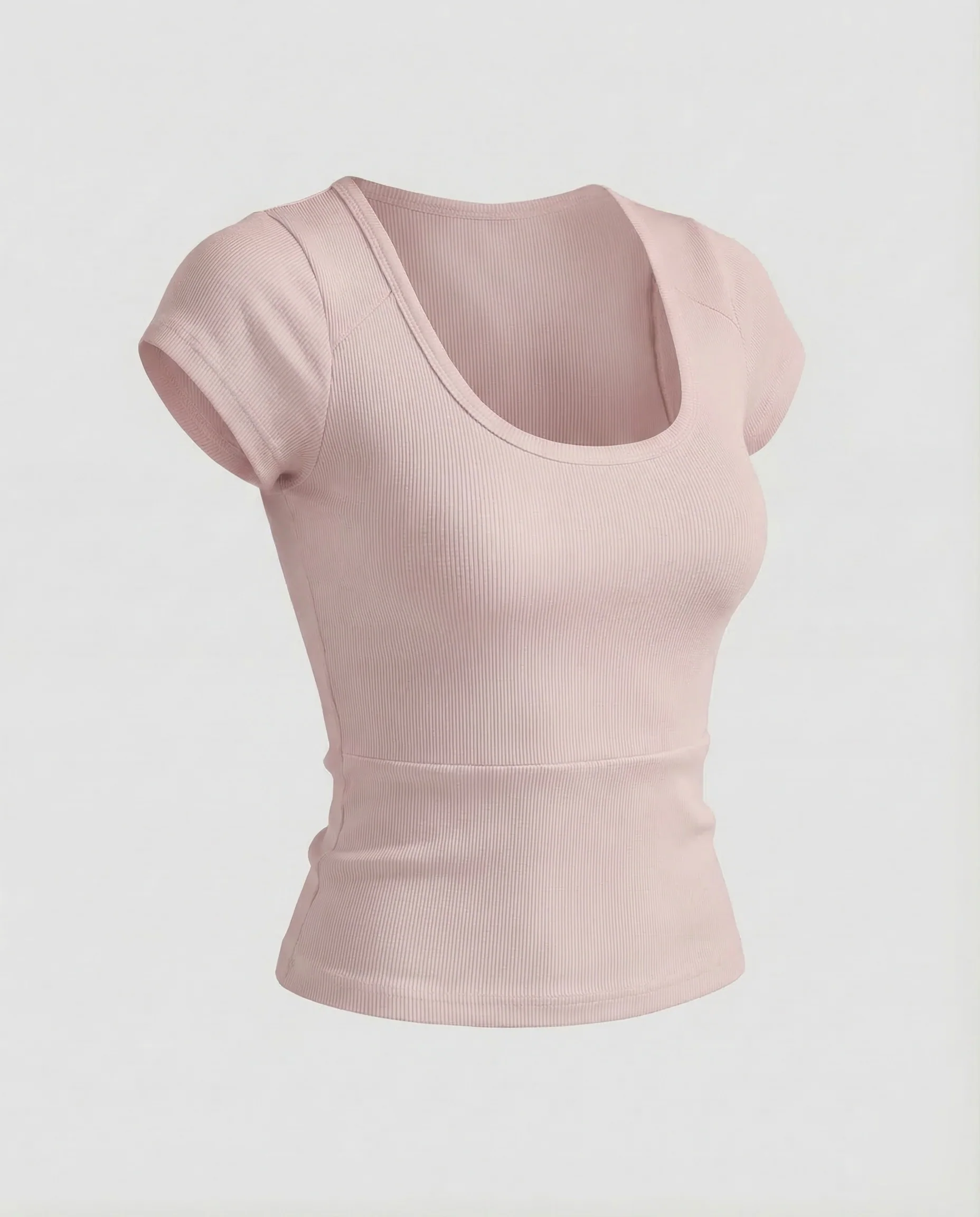 Damen Ripp Kurzshirt Rundhals - Image 7