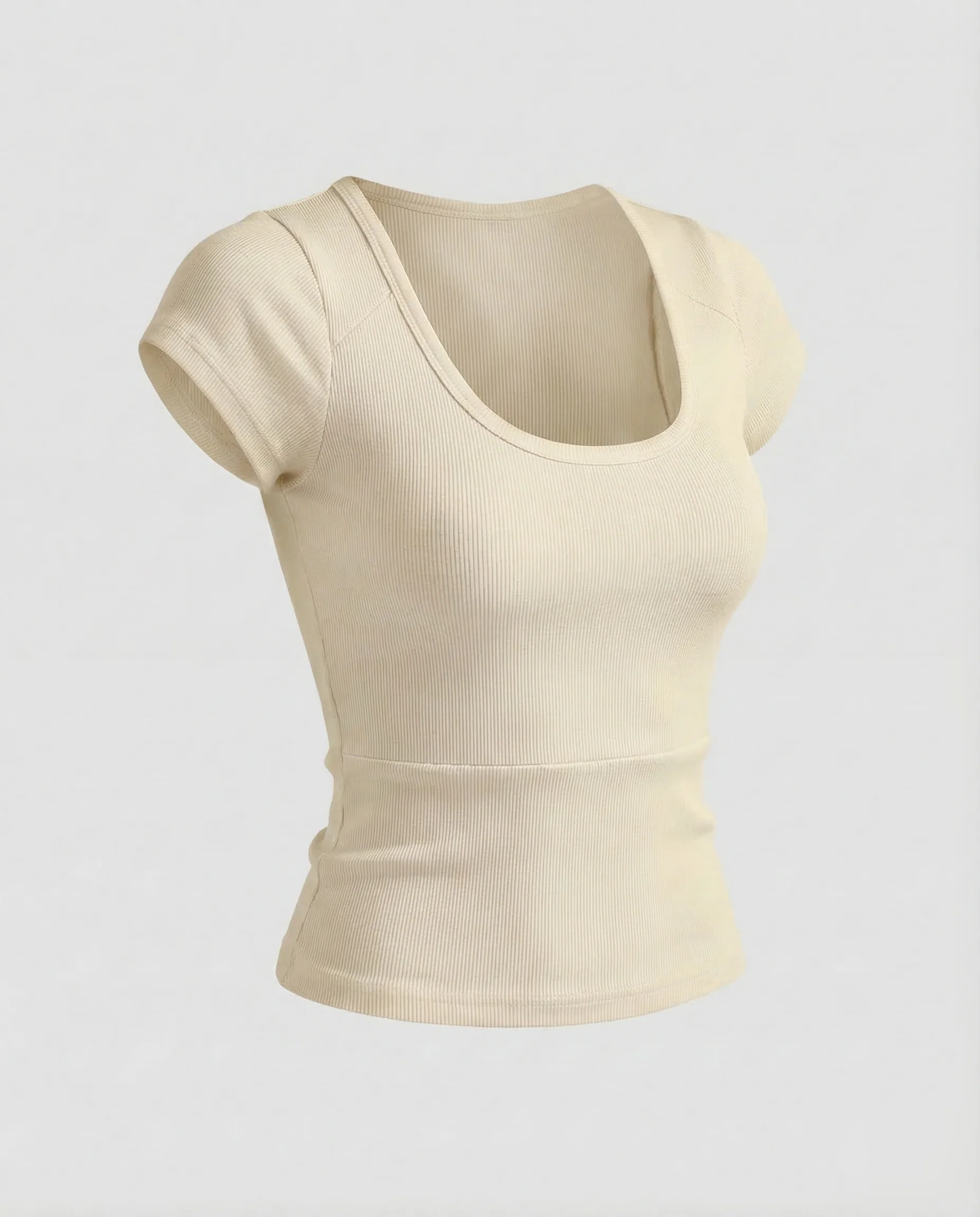 Damen Ripp Kurzshirt Rundhals - Image 9