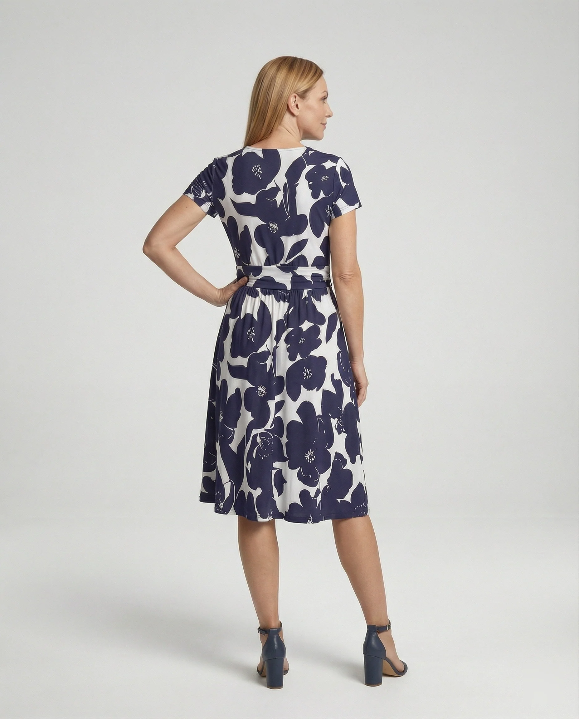 Damen Wickelkleid Jersey Freizeitkleid - Image 2