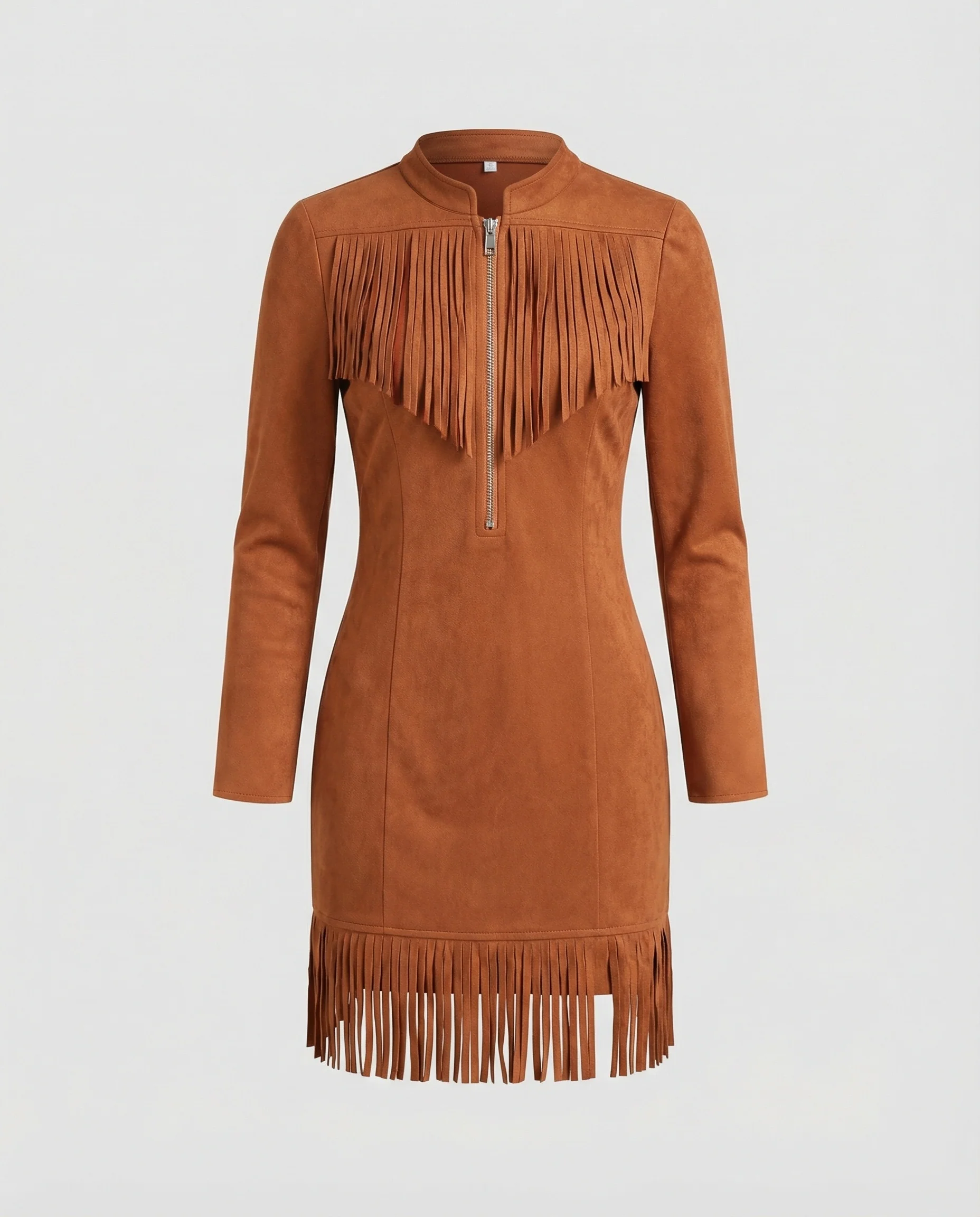 Damen Freizeitkleid figurbetont Wildlederoptik - Image 3