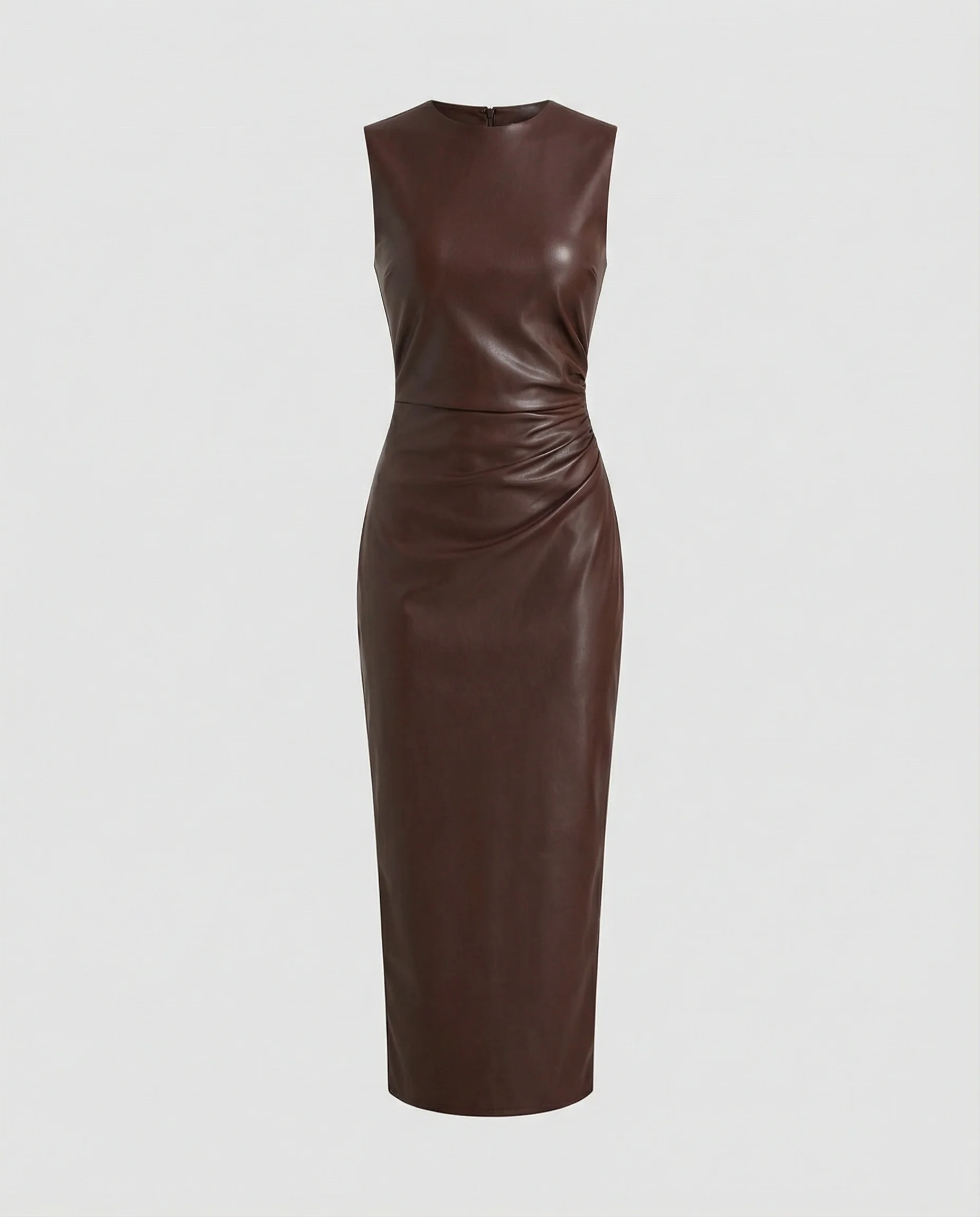 Damen Maxikleid Lederoptik figurbetont - Image 4
