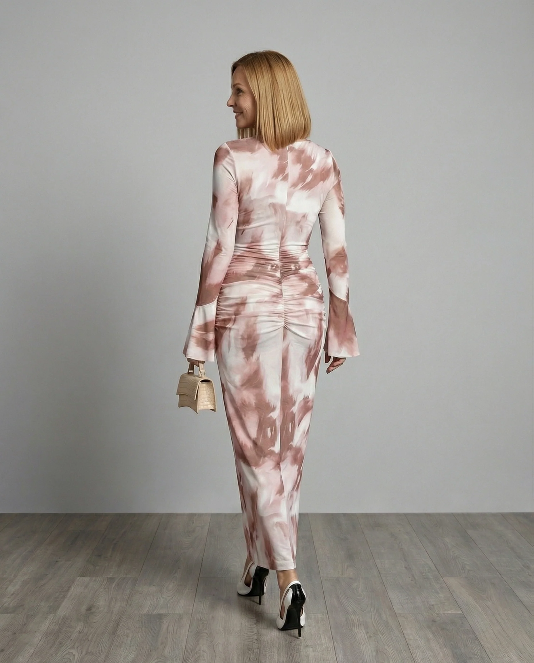 Figurbetontes Maxikleid Asymmetrisch Damen - Image 4