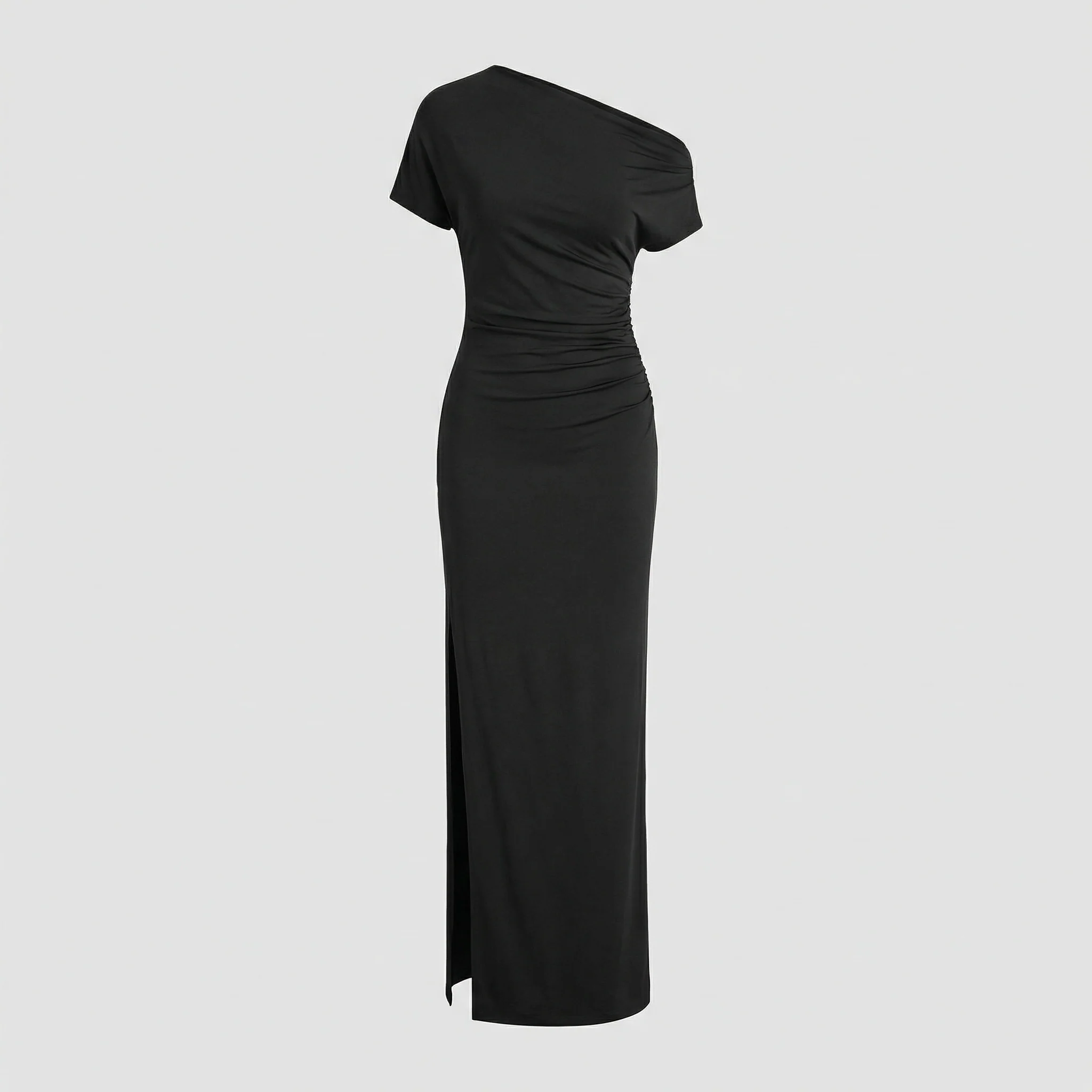 Elegantes Maxikleid mit Schlitz und Drapierung - Image 4