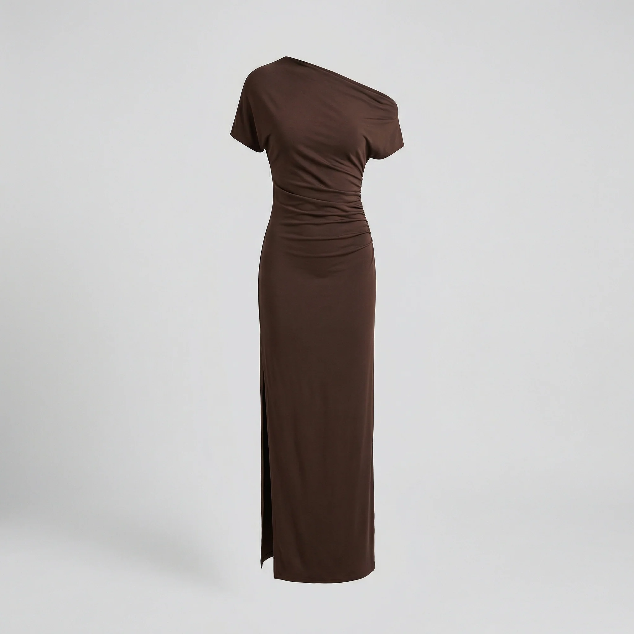 Elegantes Maxikleid mit Schlitz und Drapierung - Image 5
