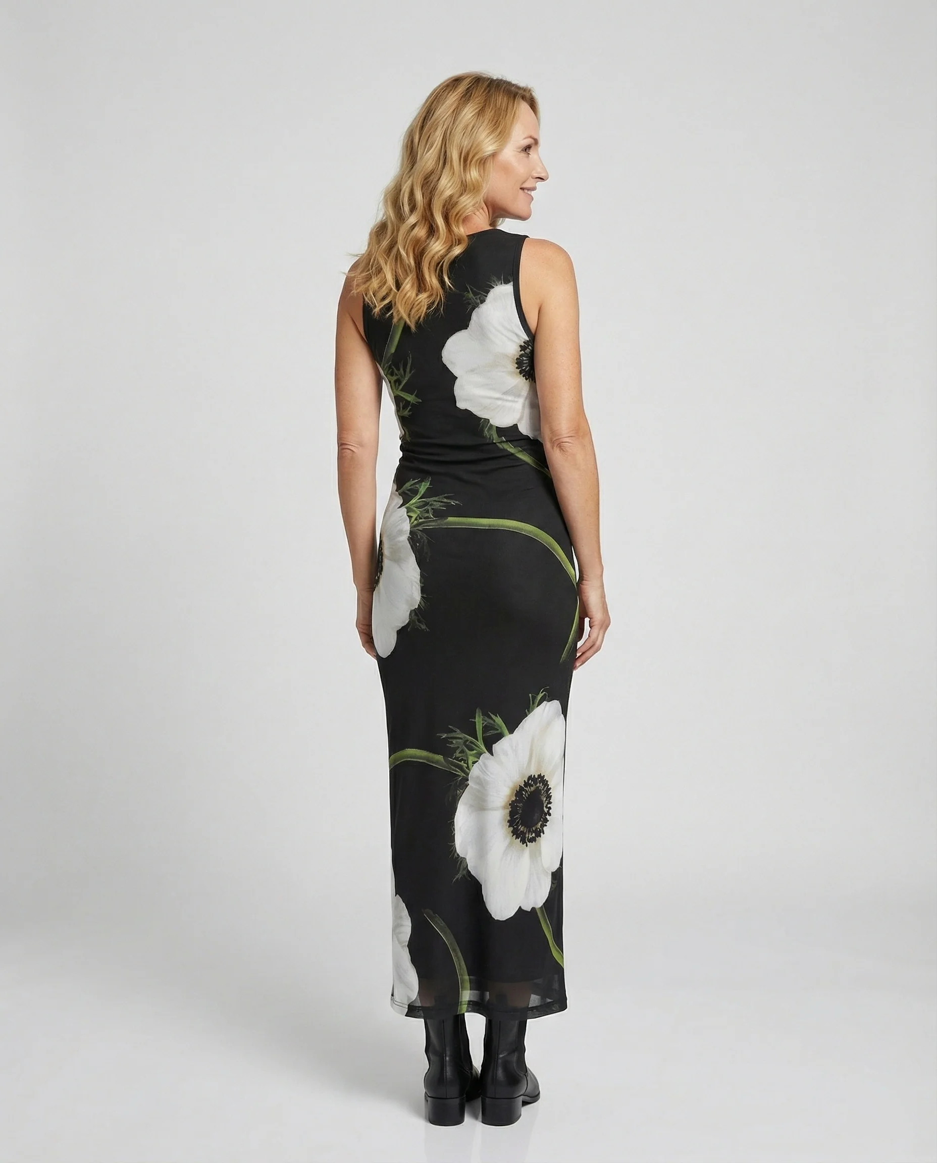 Blumenkleid Maxikleid Damen Figurbetont - Image 3