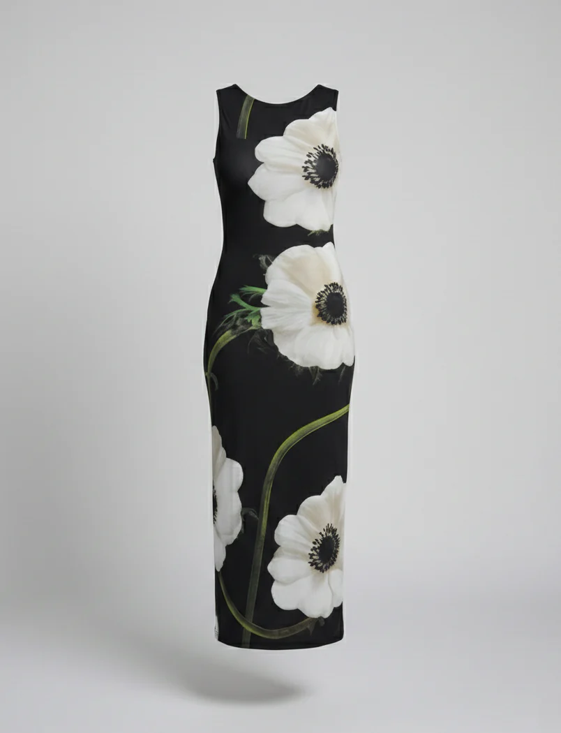 Blumenkleid Maxikleid Damen Figurbetont - Image 5