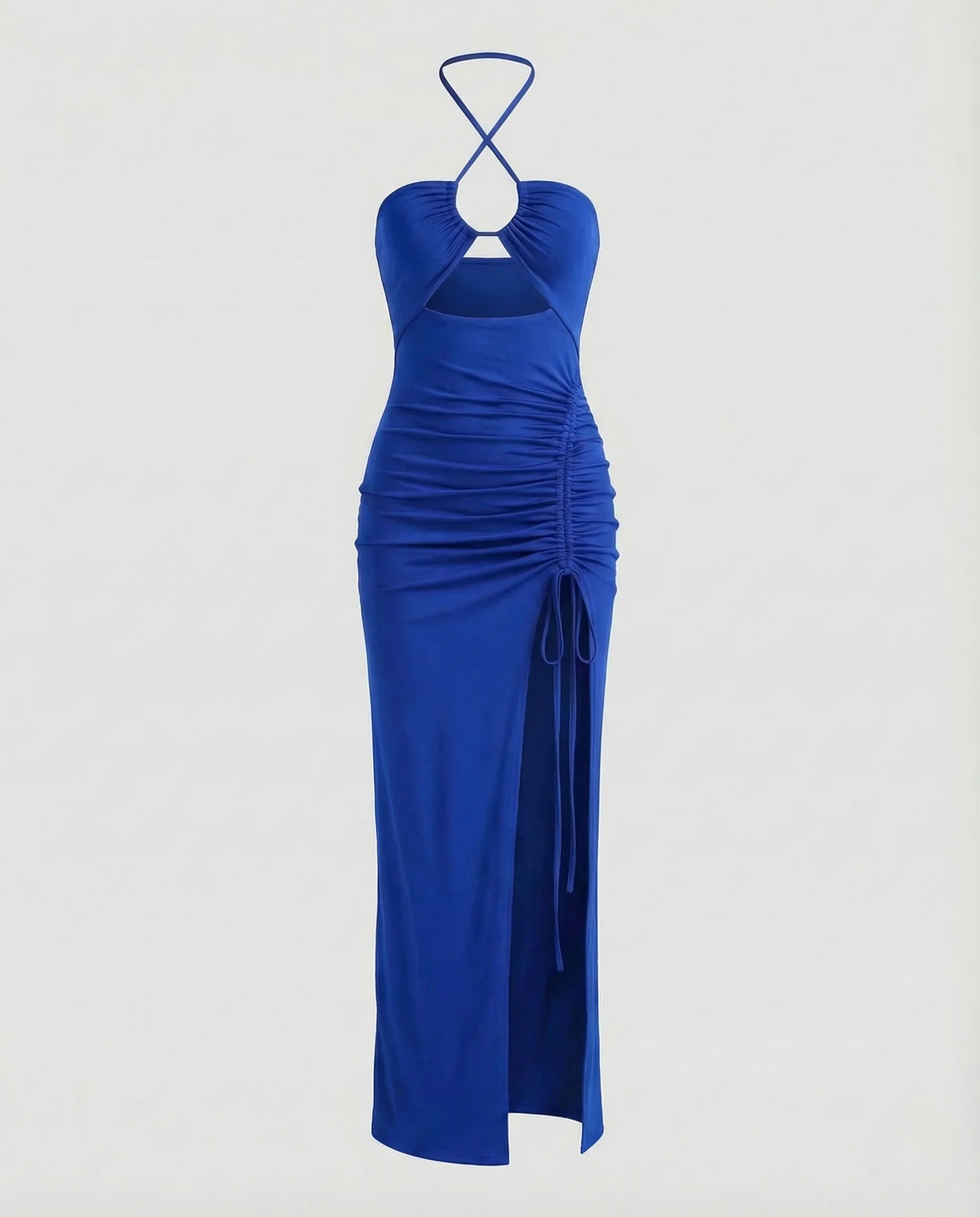 Damen Halter Maxikleid Schlitz - Image 7