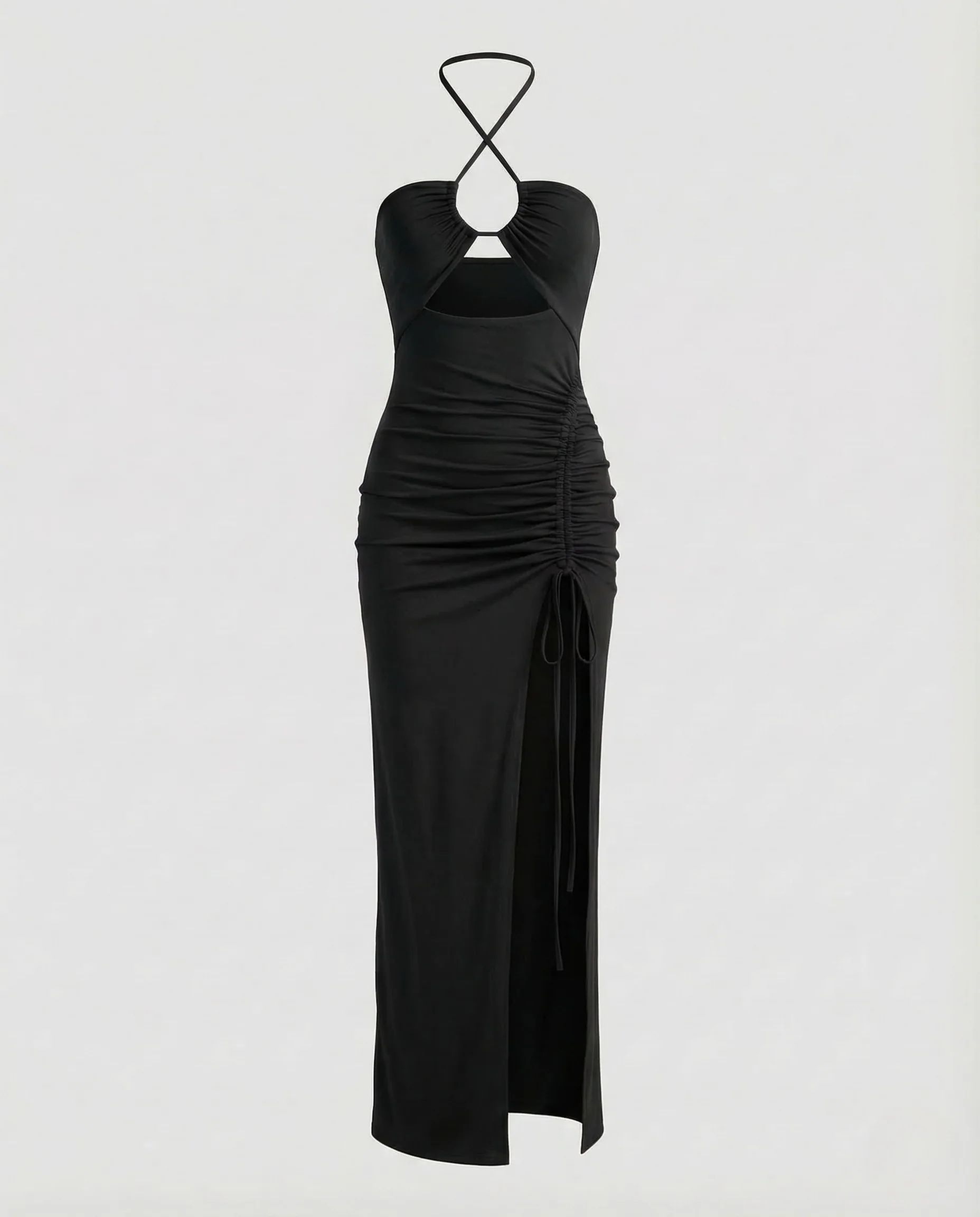 Damen Halter Maxikleid Schlitz - Image 8