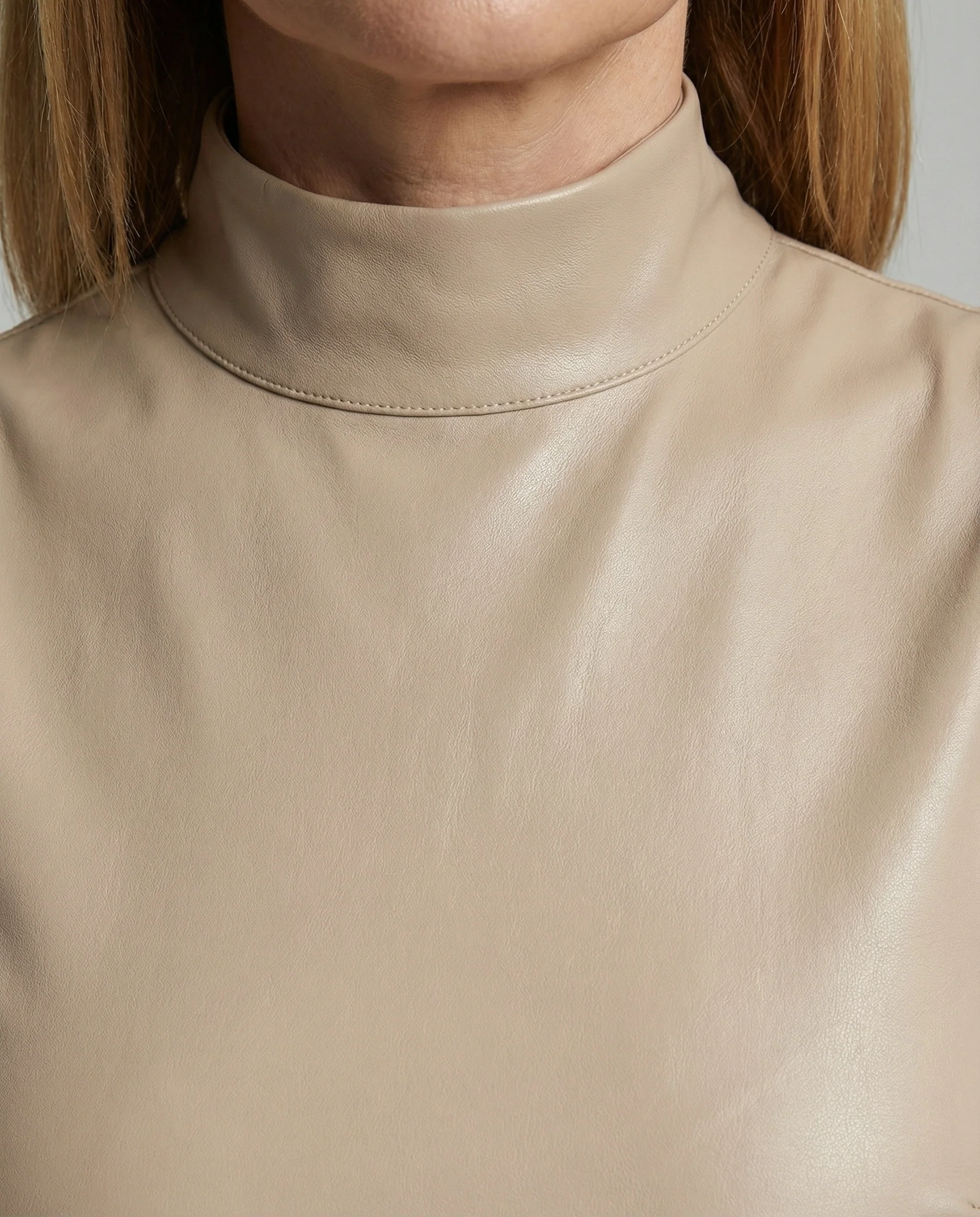 Damen Midikleid Lederoptik figurbetont - Image 3